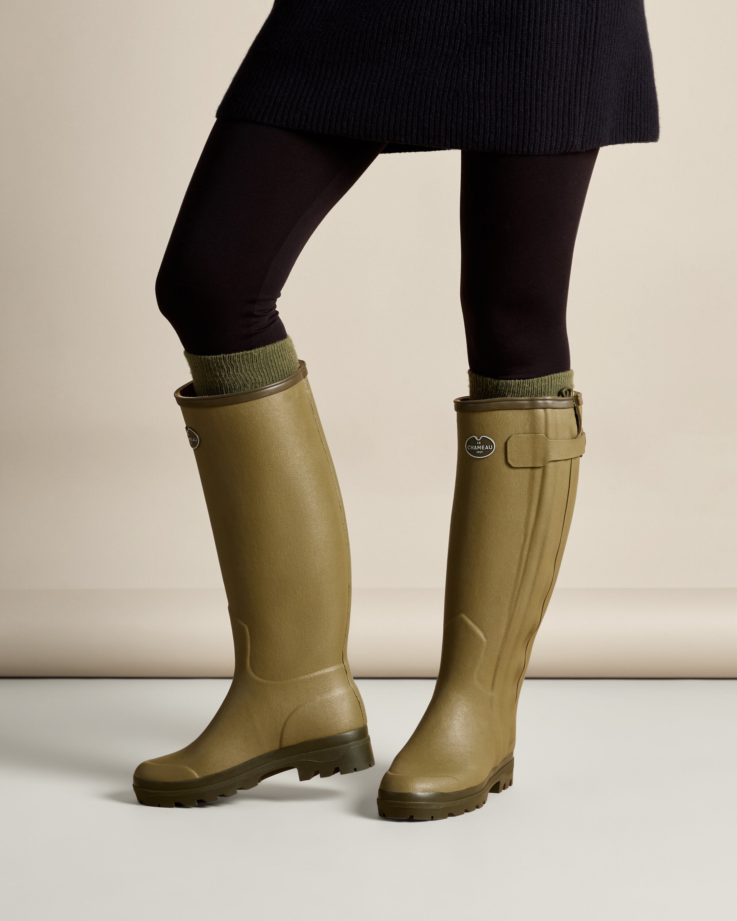 Bottes Chasseur pour femmes doublées cuir - Vert Vierzon