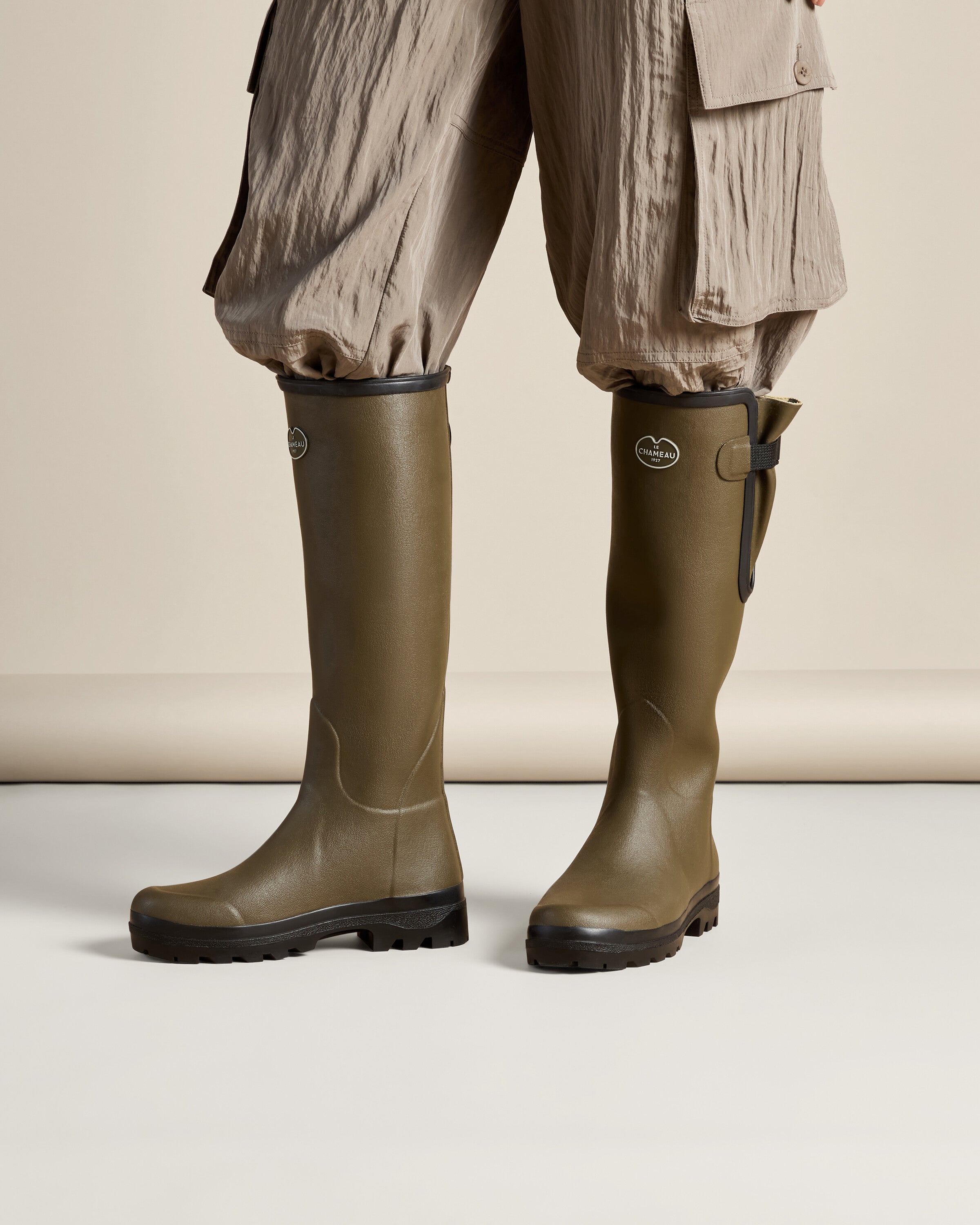 Women's Vierzon Jersey Lined Wellington Boot - Chameau Green