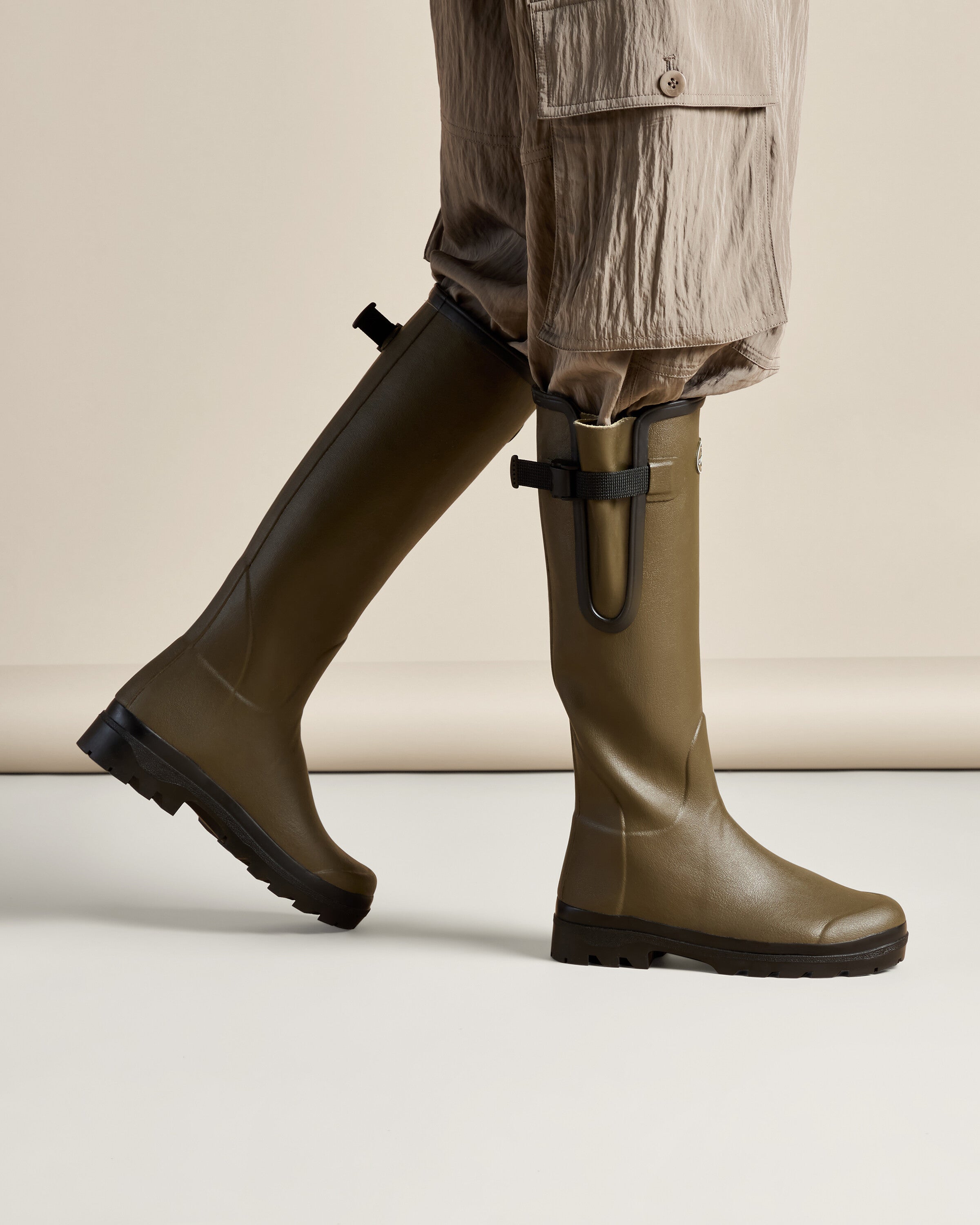 Women's Vierzon Jersey Lined Wellington Boot - Chameau Green