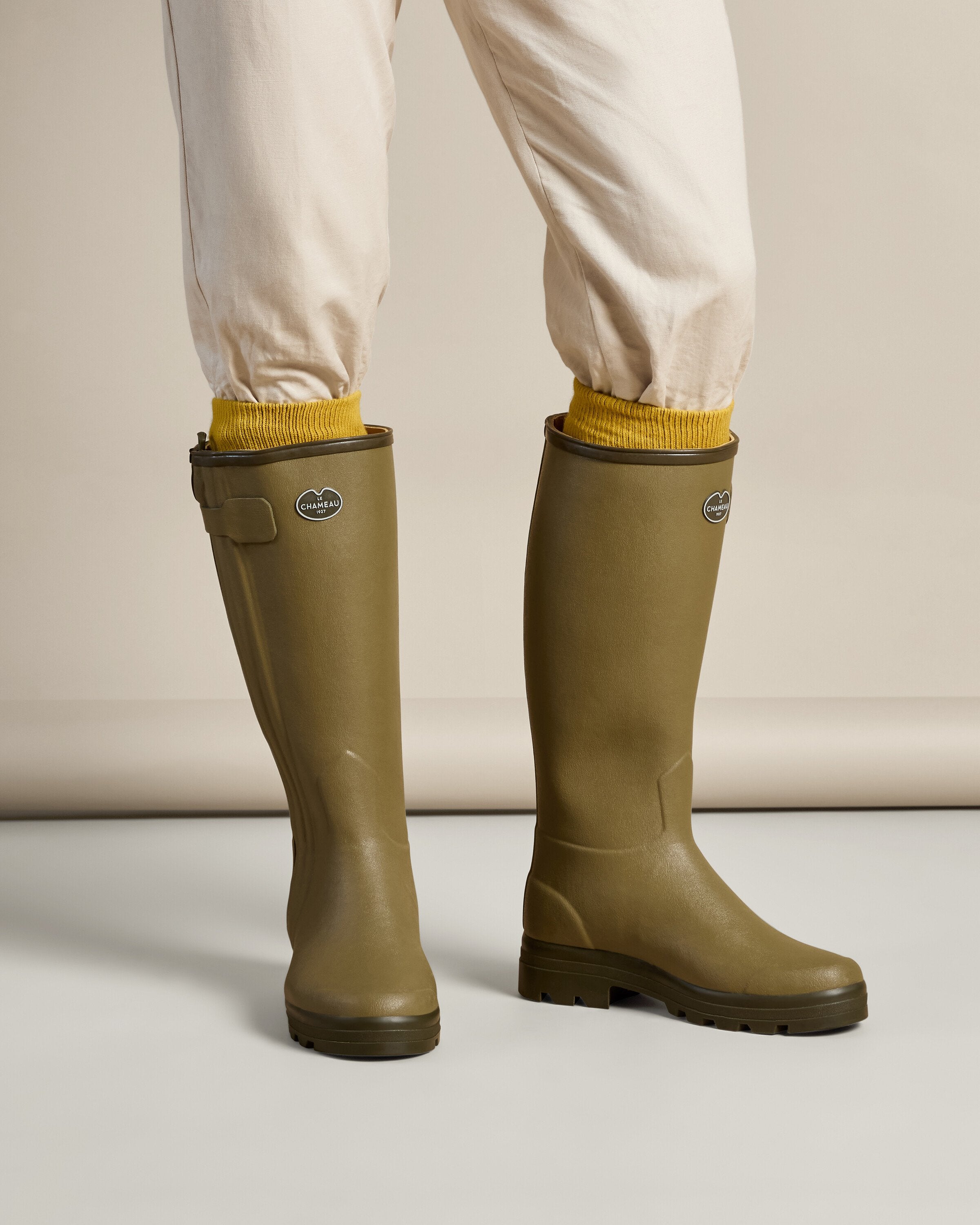 Men's Chasseur Leather Lined Wellington Boot - Iconic Green