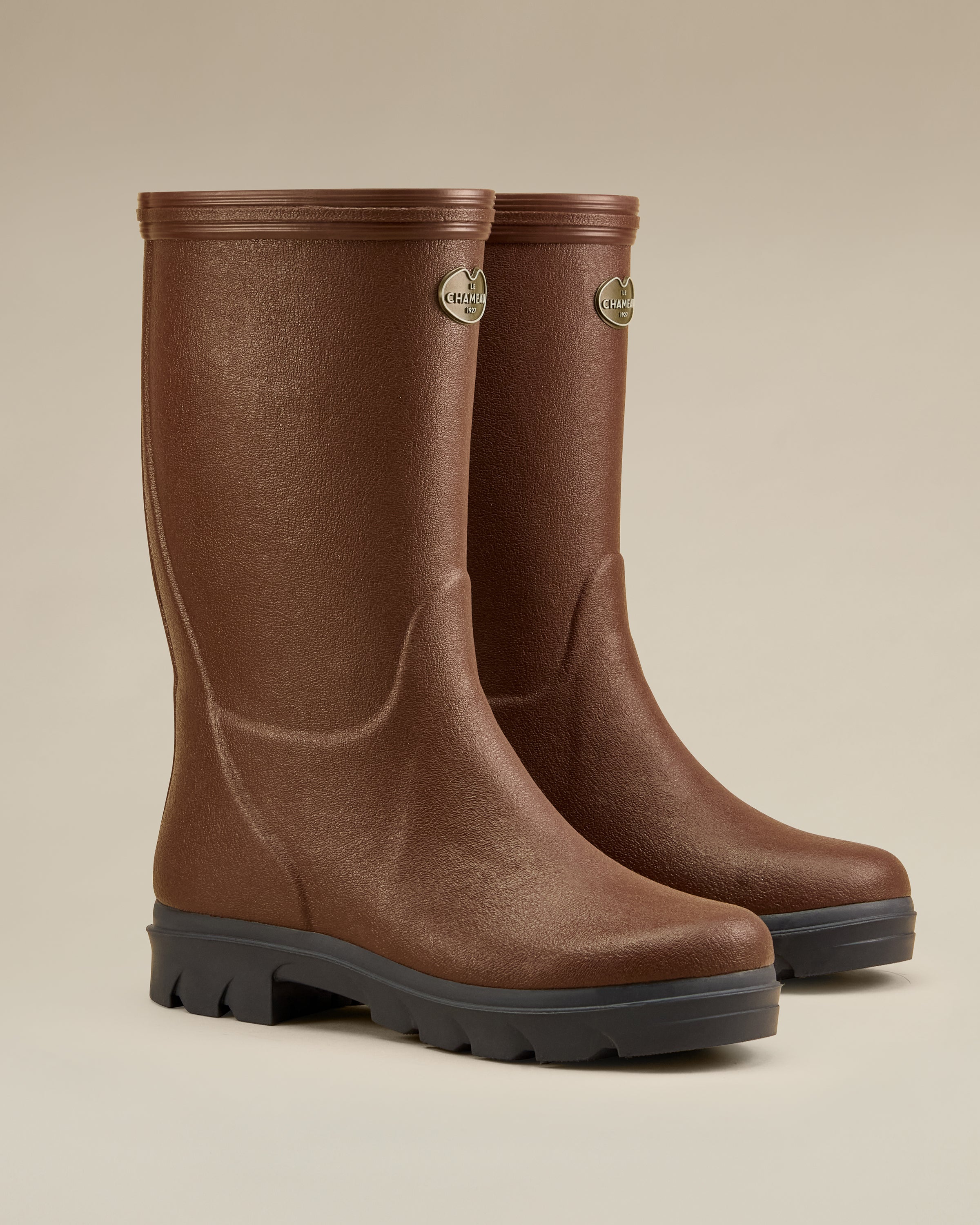 Children's Petite Aventure Jersey Lined Wellington Boot - Brown