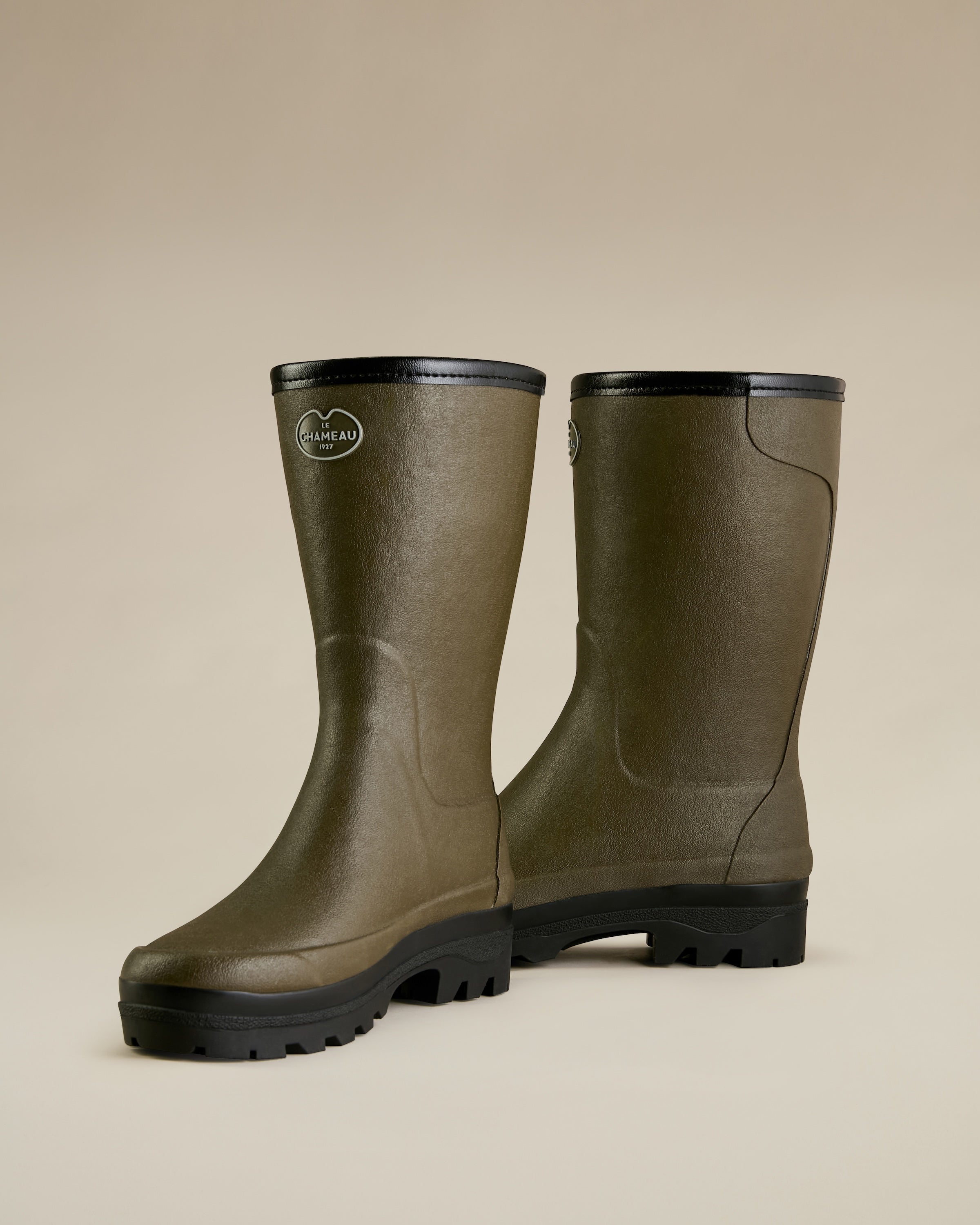 Giverny Damen-Gummistiefel mit Wollfutter - Kurzmodell - Vert Chameau