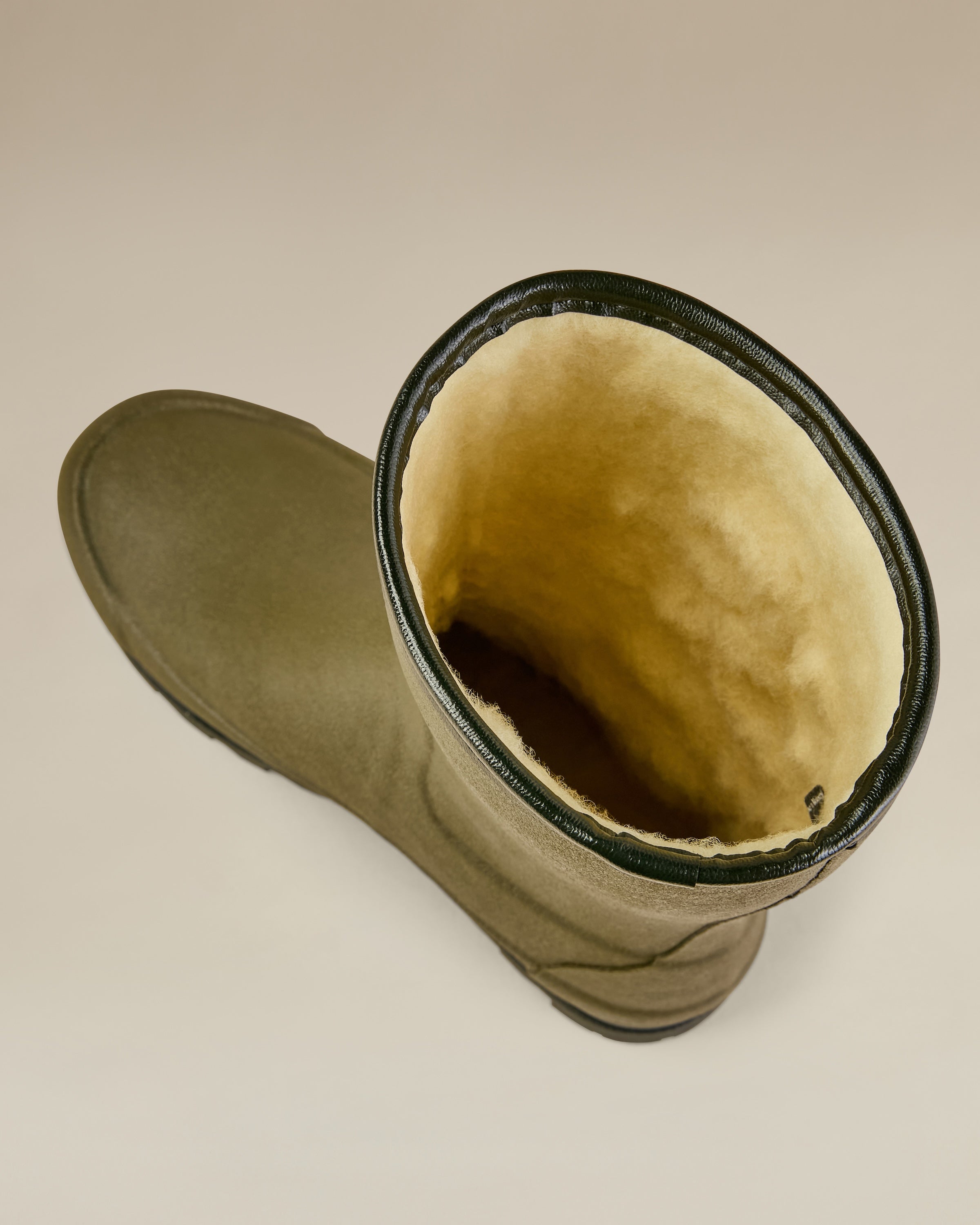 Giverny Damen-Gummistiefel mit Wollfutter - Kurzmodell - Vert Chameau