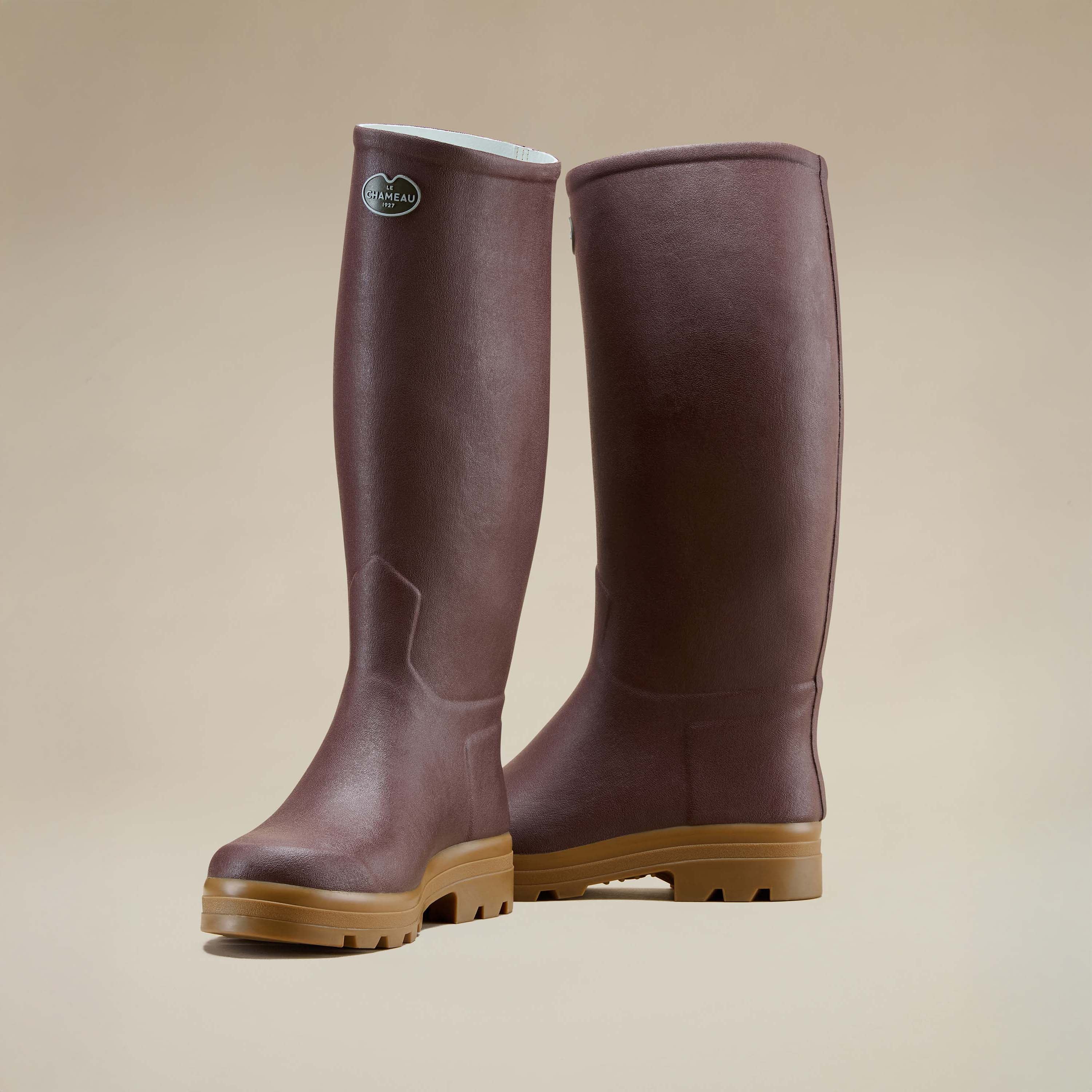 Bottes Saint Hubert pour hommes doublées cuir - Marron