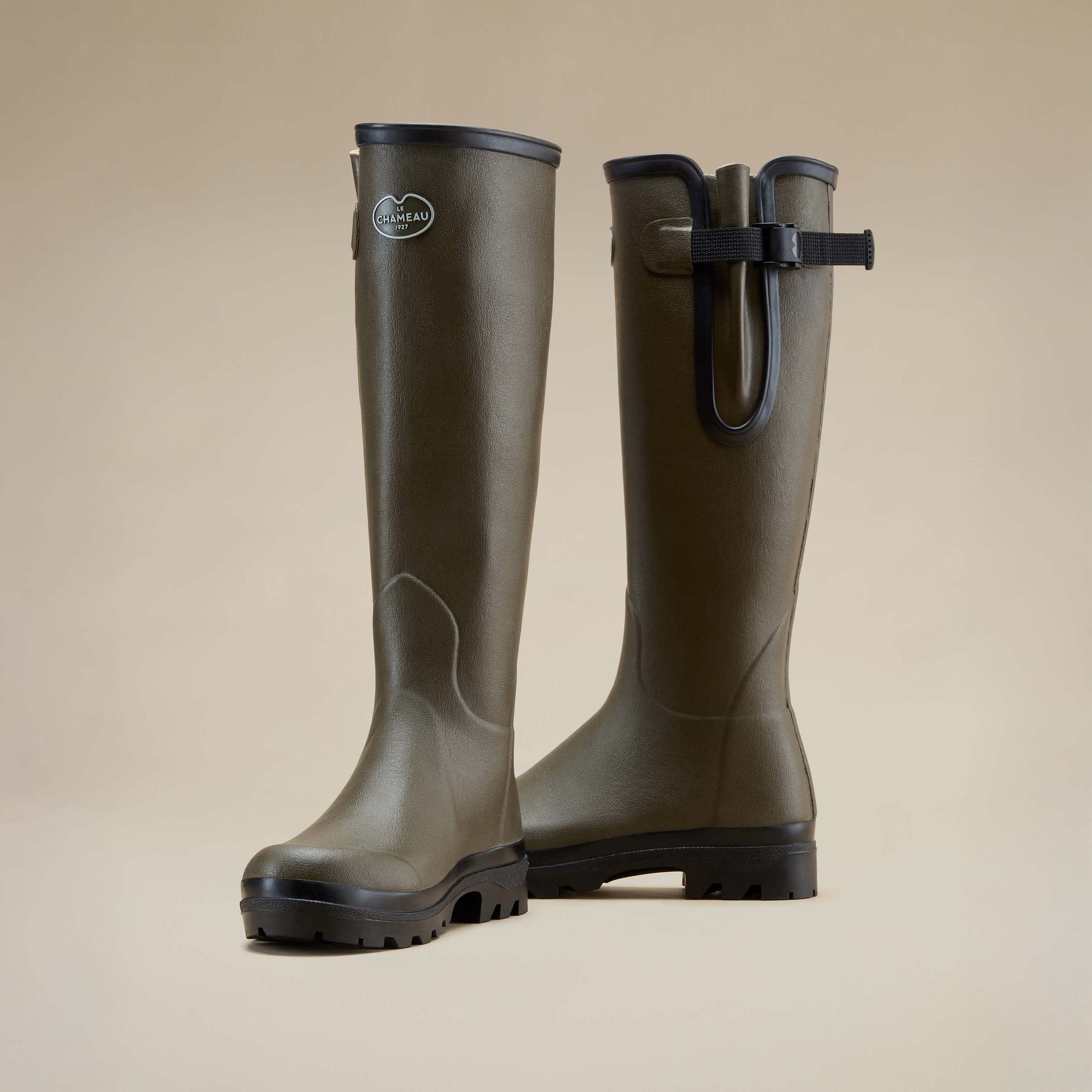 Women's Vierzon Jersey Lined Wellington Boot - Chameau Green