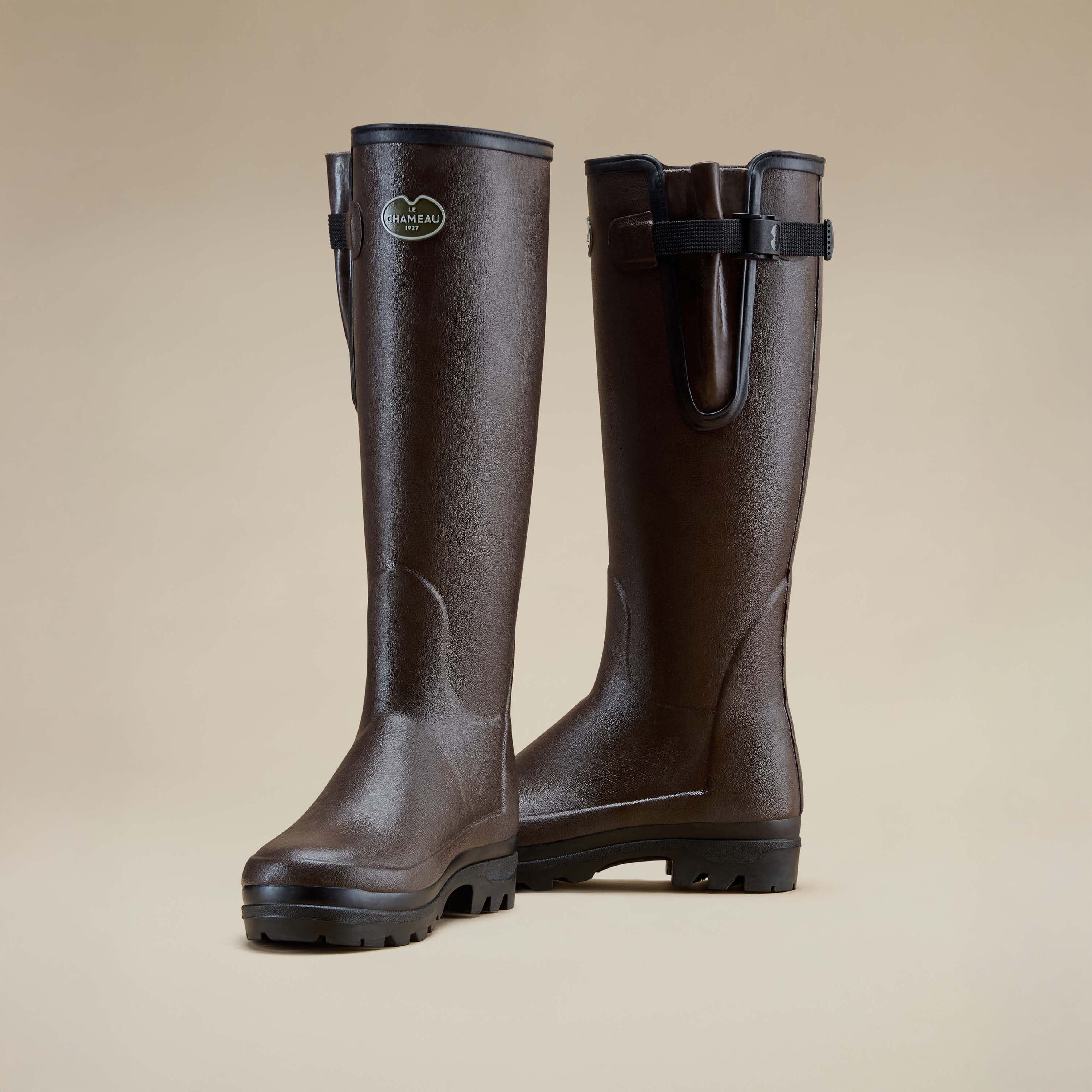 Women's Vierzonord Neoprene Lined Wellington Boot - Dark Brown