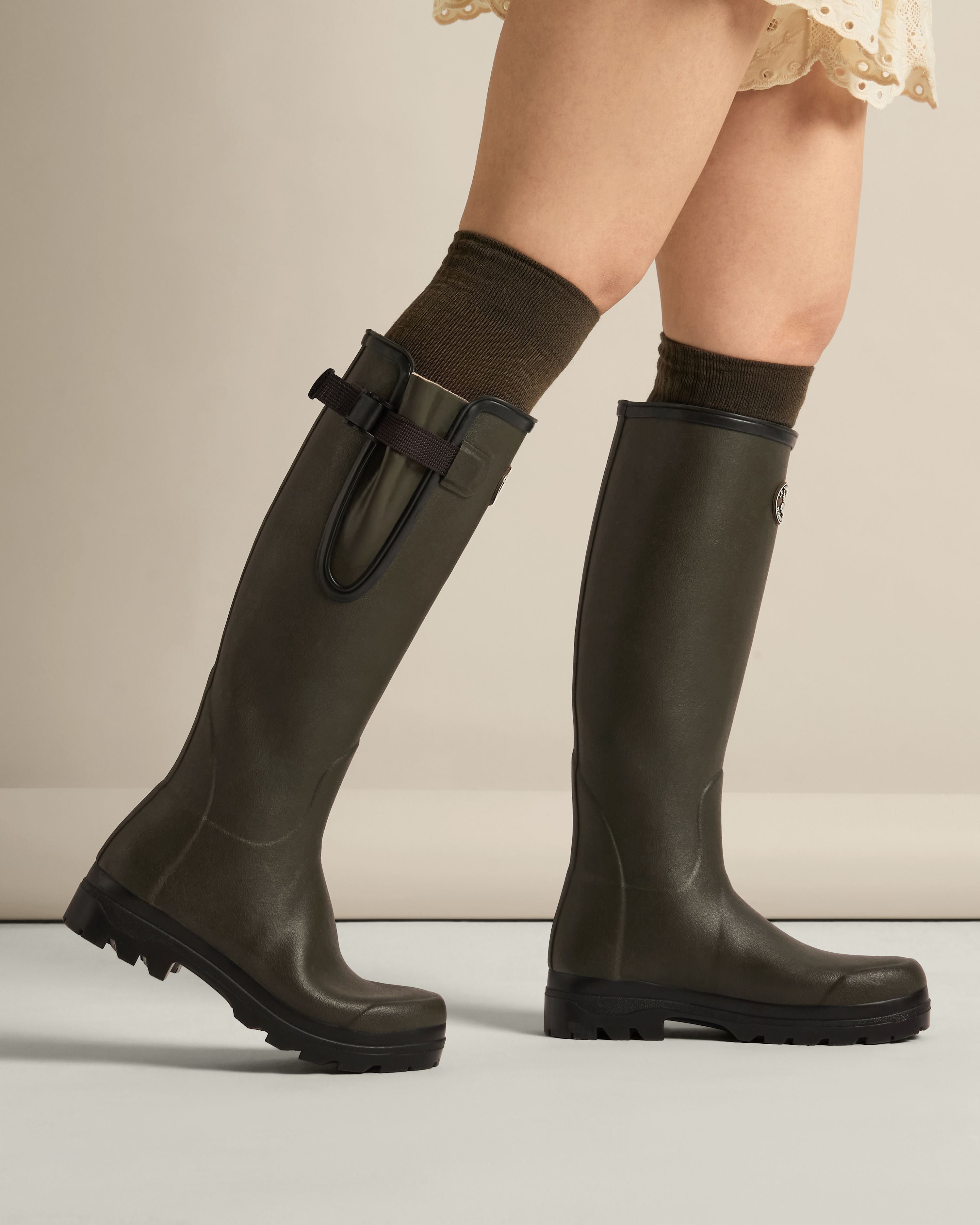 Women's National Trust Vierzon Jersey Lined Wellington Boot - Oak Green
