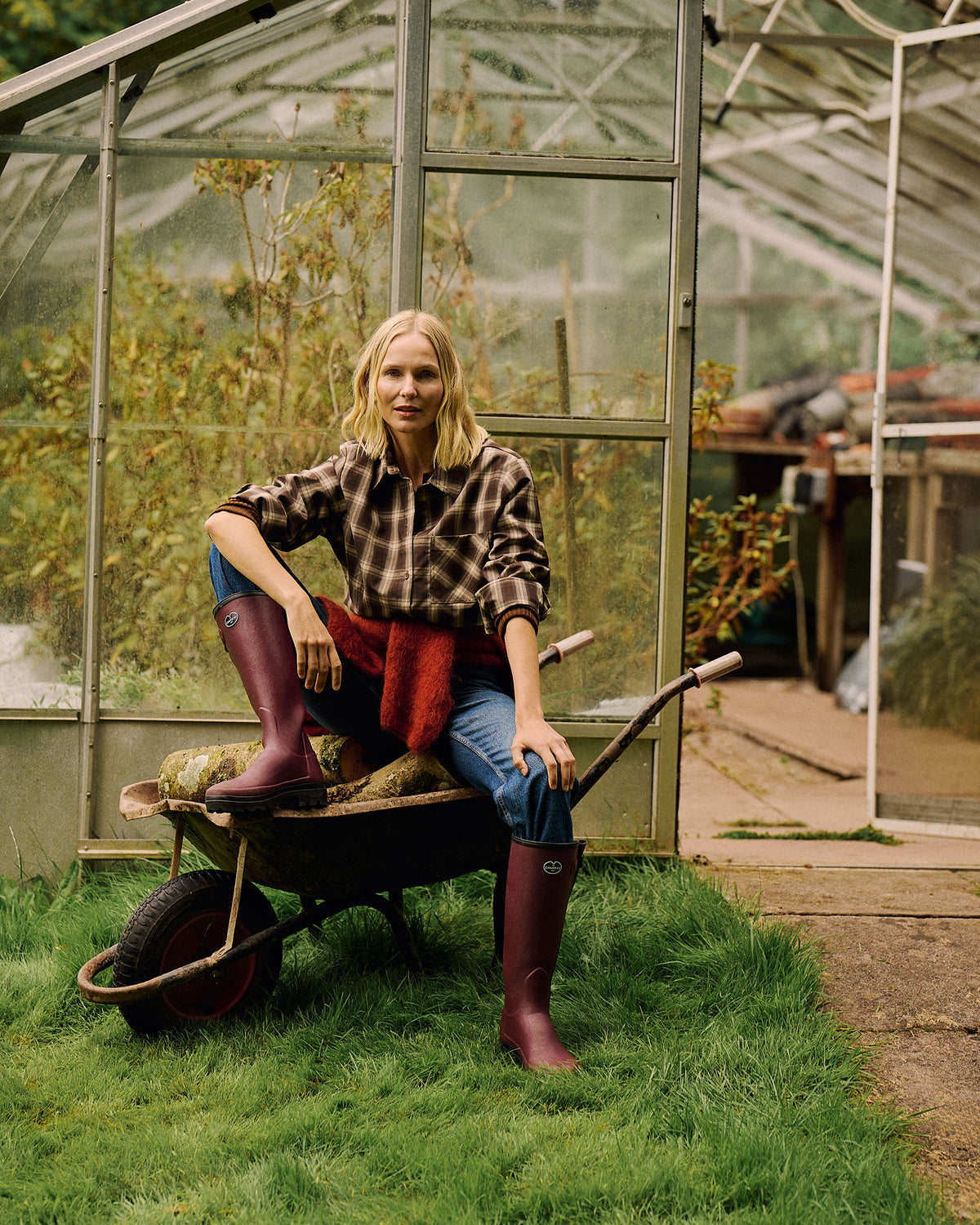 Women's Vierzon Jersey Lined Wellington Boot - Oxblood