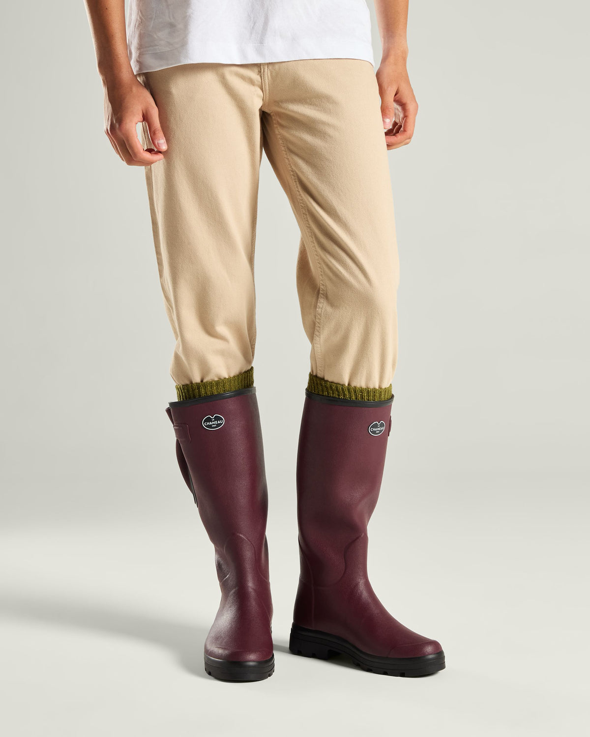 Men's Vierzon Jersey Lined Wellington Boot - Oxblood