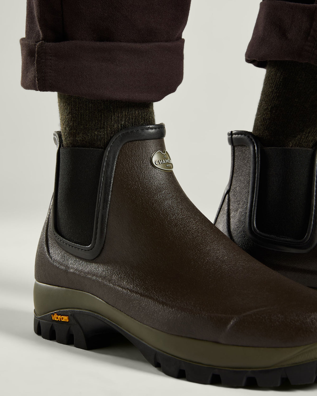 Men's Chelsea Vallon Jersey Lined Boot - Dark Brown