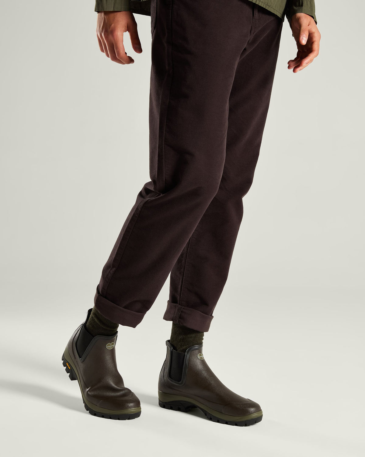 Men's Chelsea Vallon Jersey Lined Boot - Dark Brown