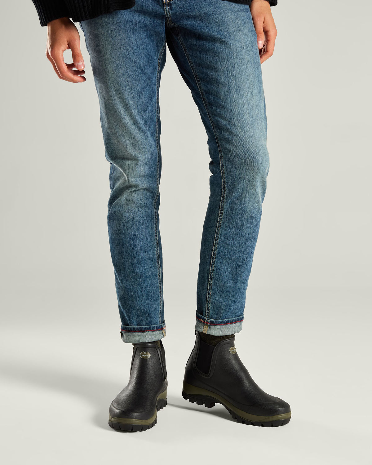 Men's Chelsea Vallon Jersey Lined Boot - Black