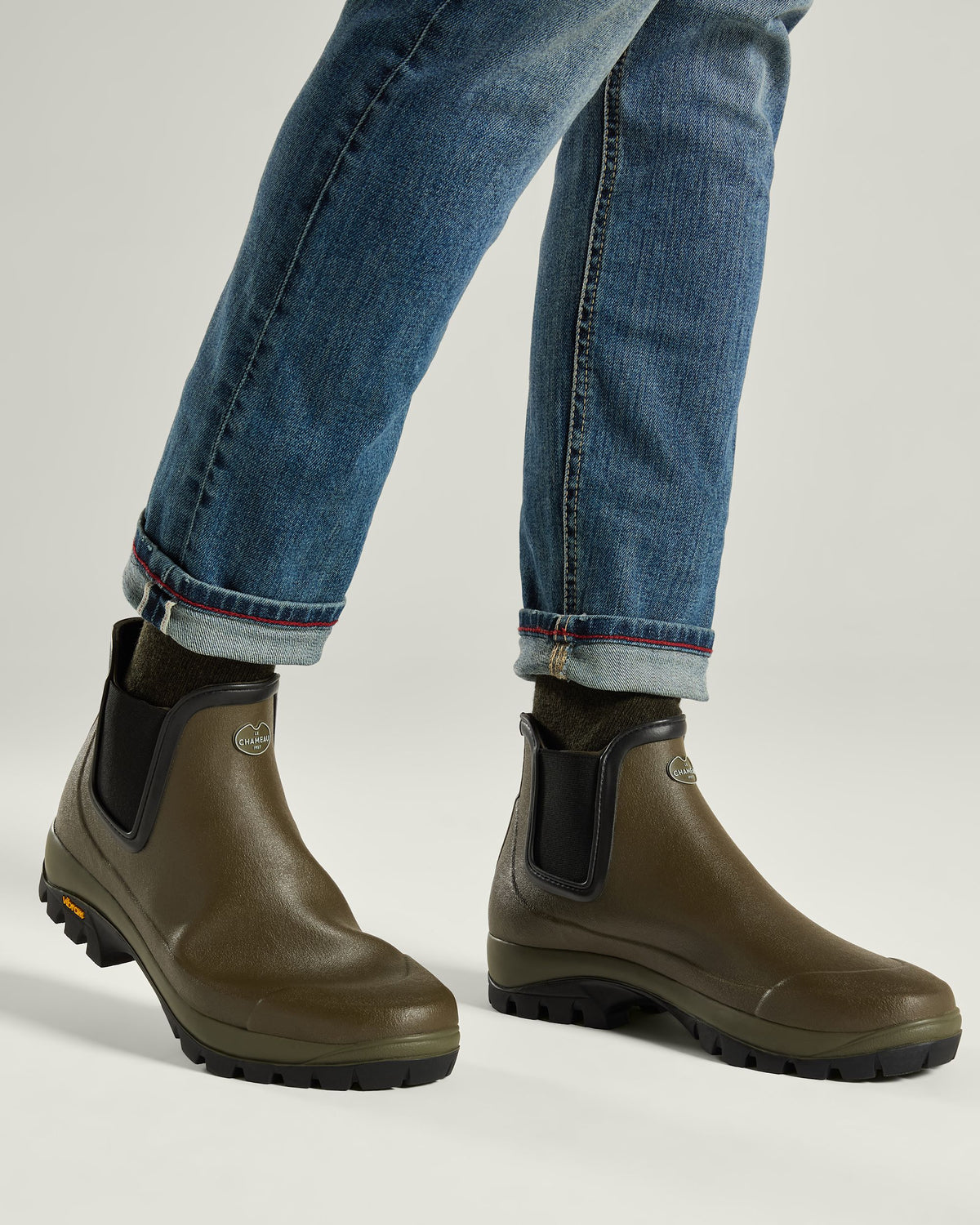 Men's Chelsea Vallon Jersey Lined Boot - Chameau Green