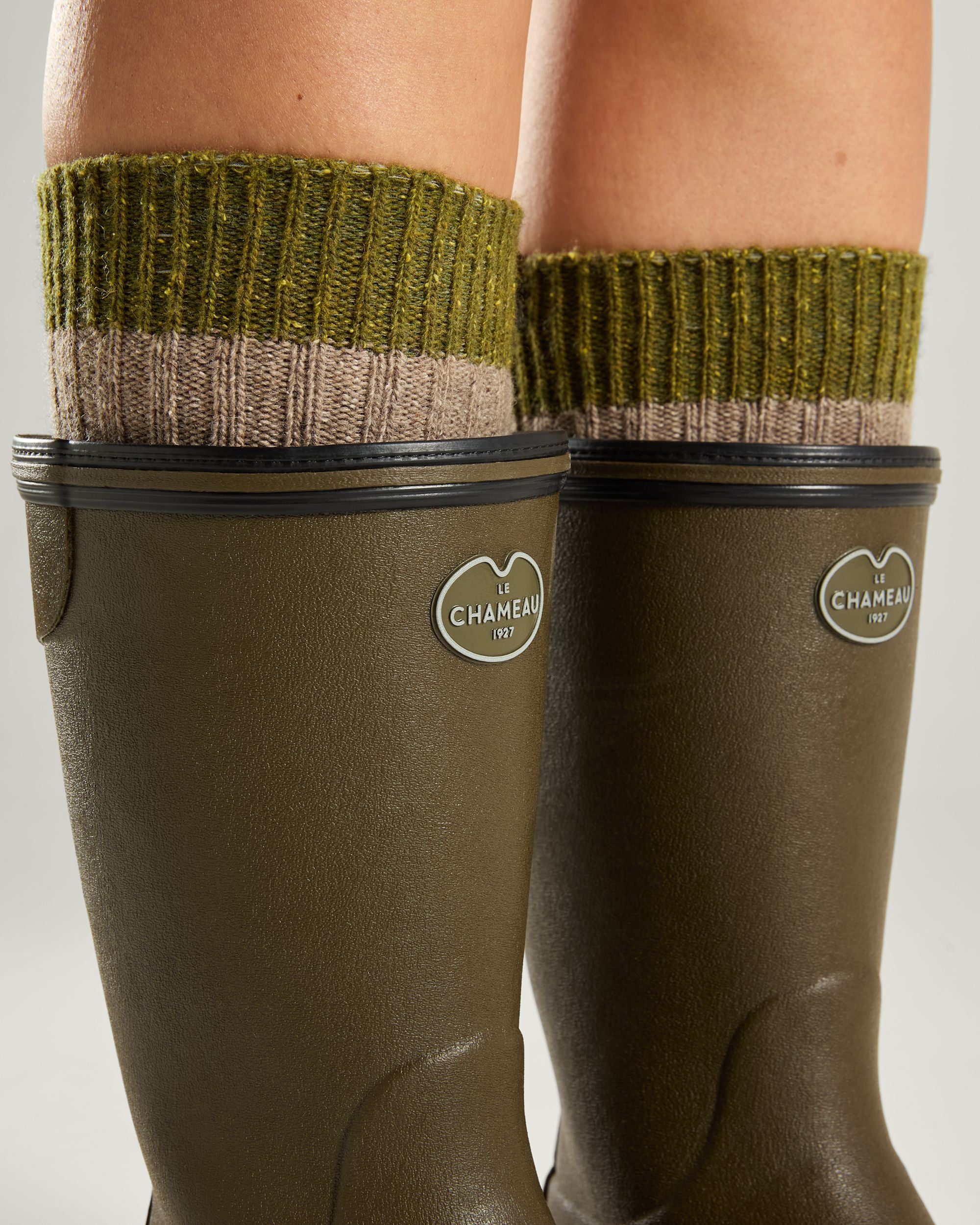 Giverny Bottillon Damen-Gummistiefel mit Neoprenfutter - Vert Chameau