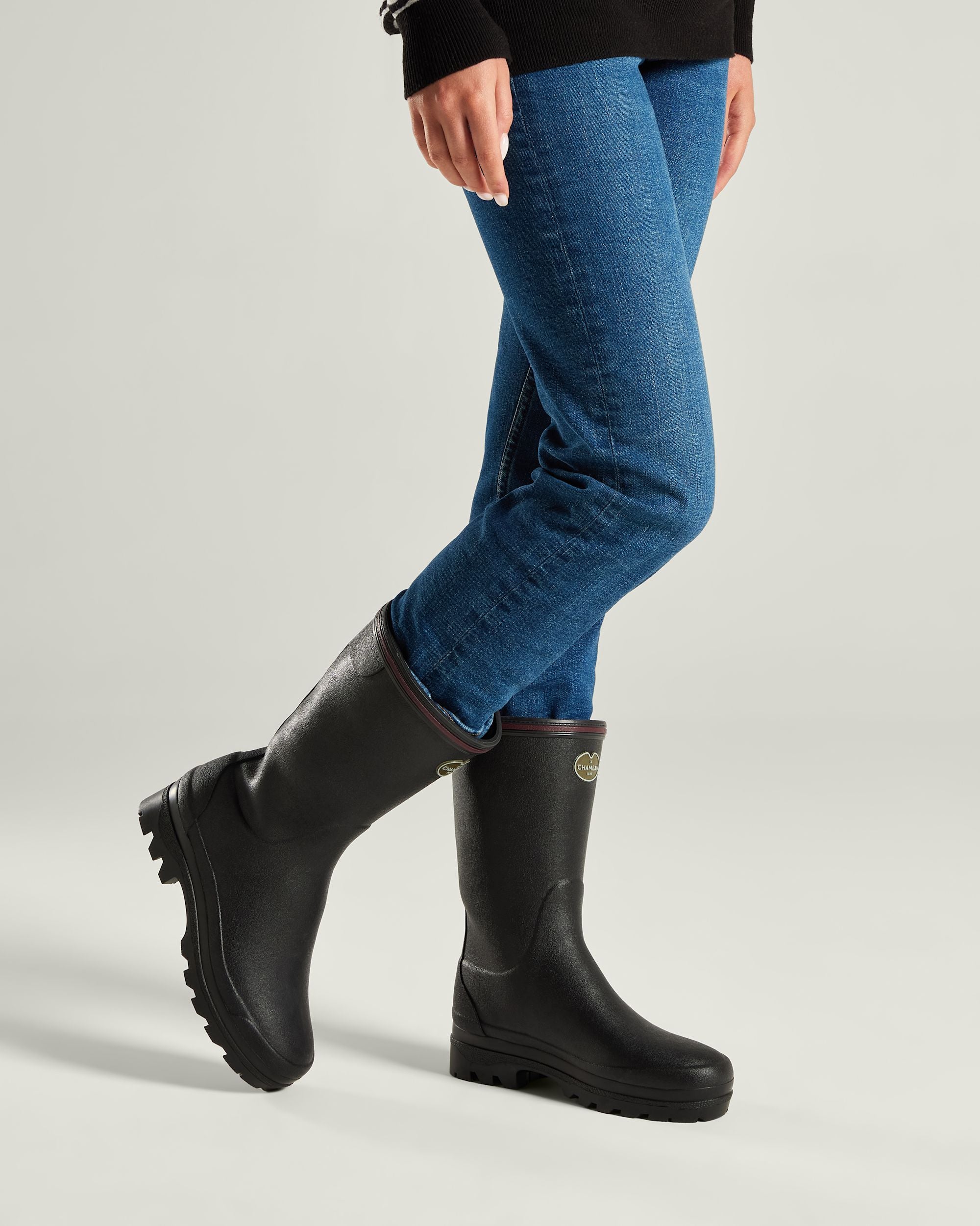 Giverny Bottillon Damen-Gummistiefel mit Neoprenfutter - Noir
