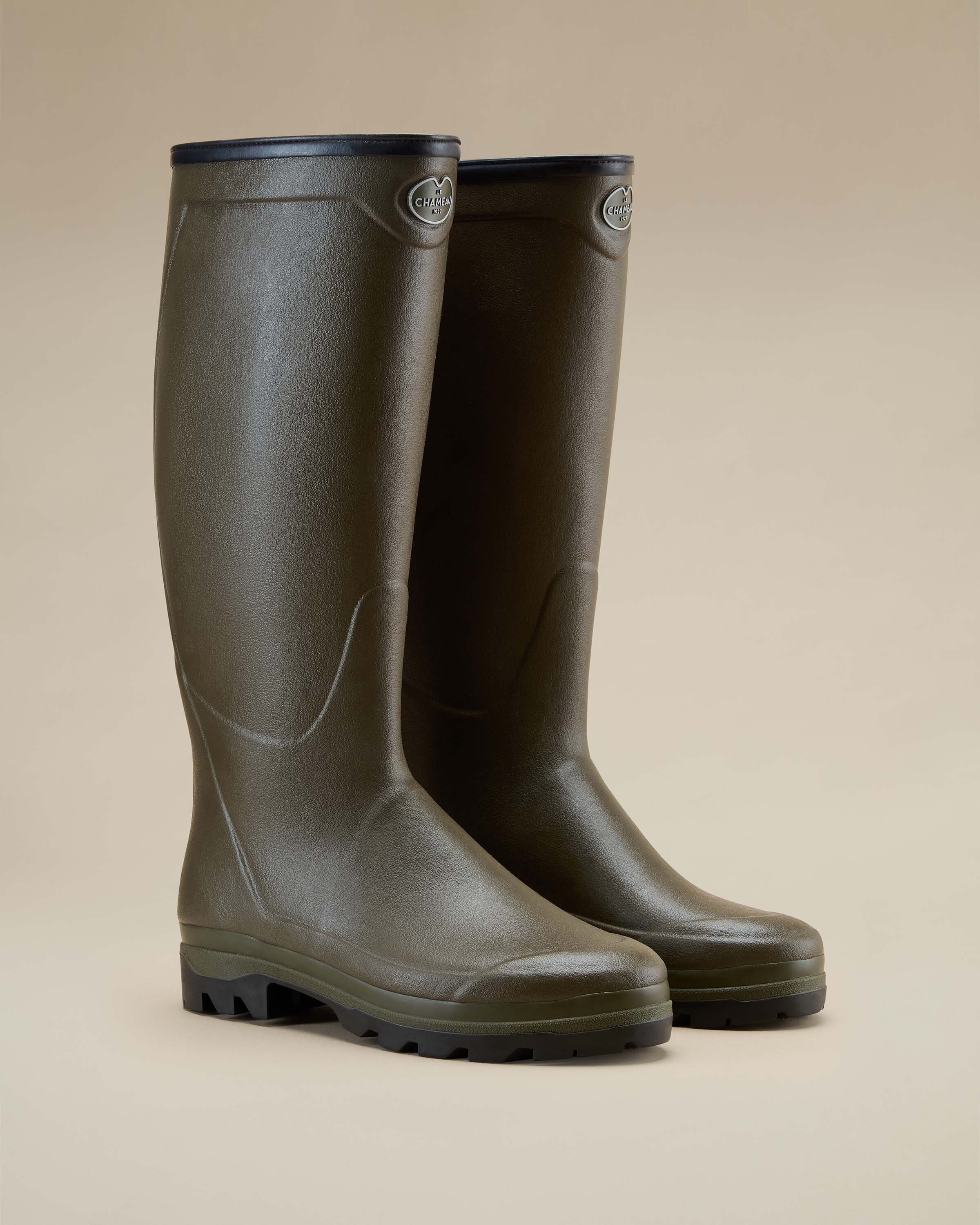 Country Cross Herren-Gummistiefel mit Jerseyfutter - Vert Chameau