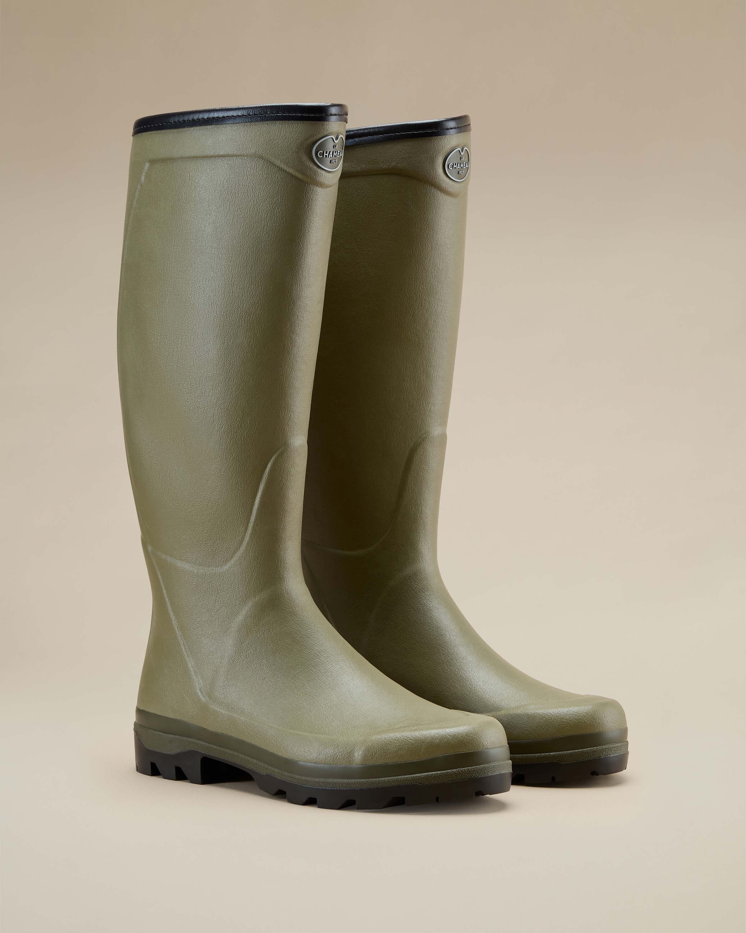 Country Cross Herren-Gummistiefel mit Jerseyfutter - Vert Vierzon