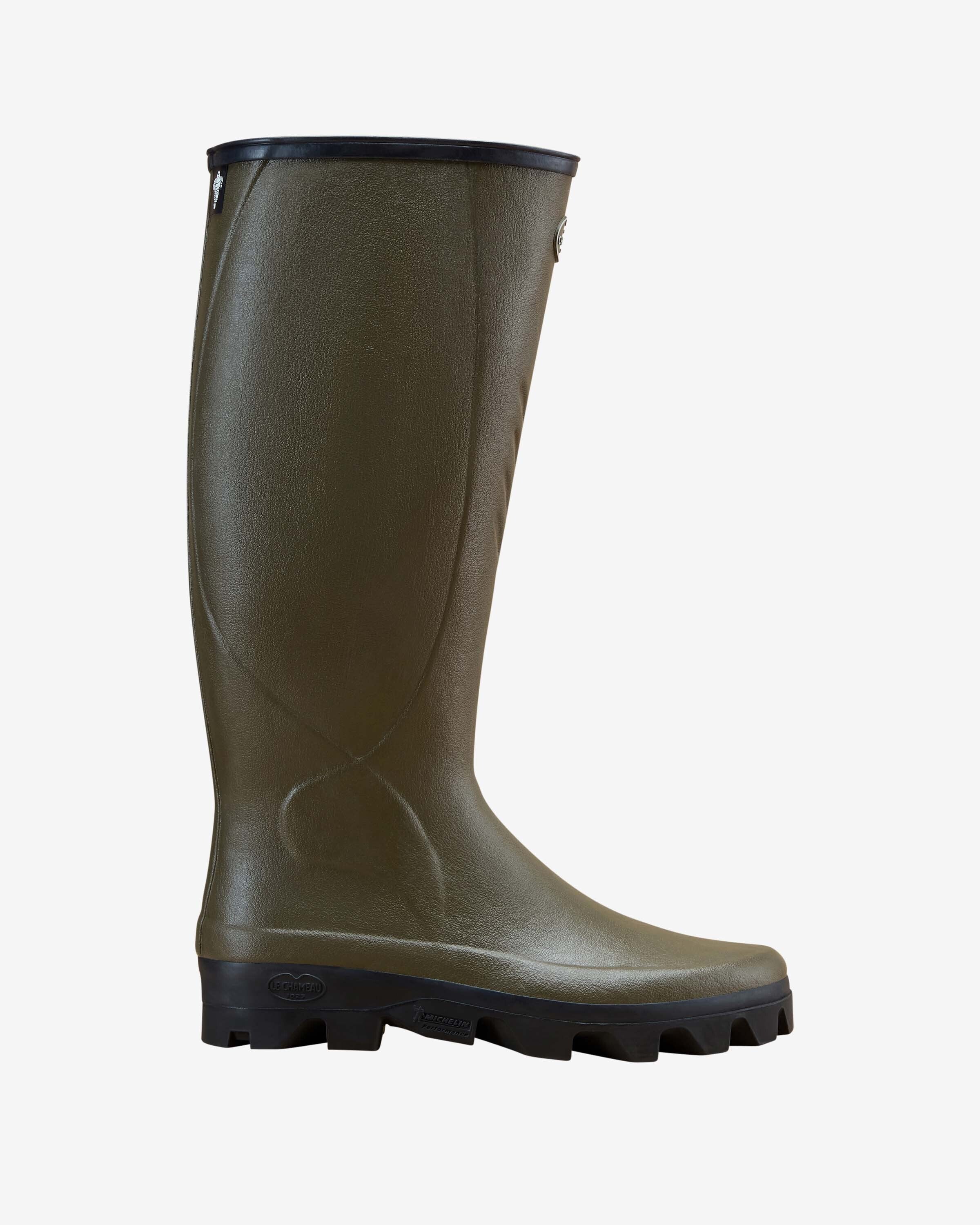 Men's Cérès Jersey Lined Wellington Boot - Chameau Green