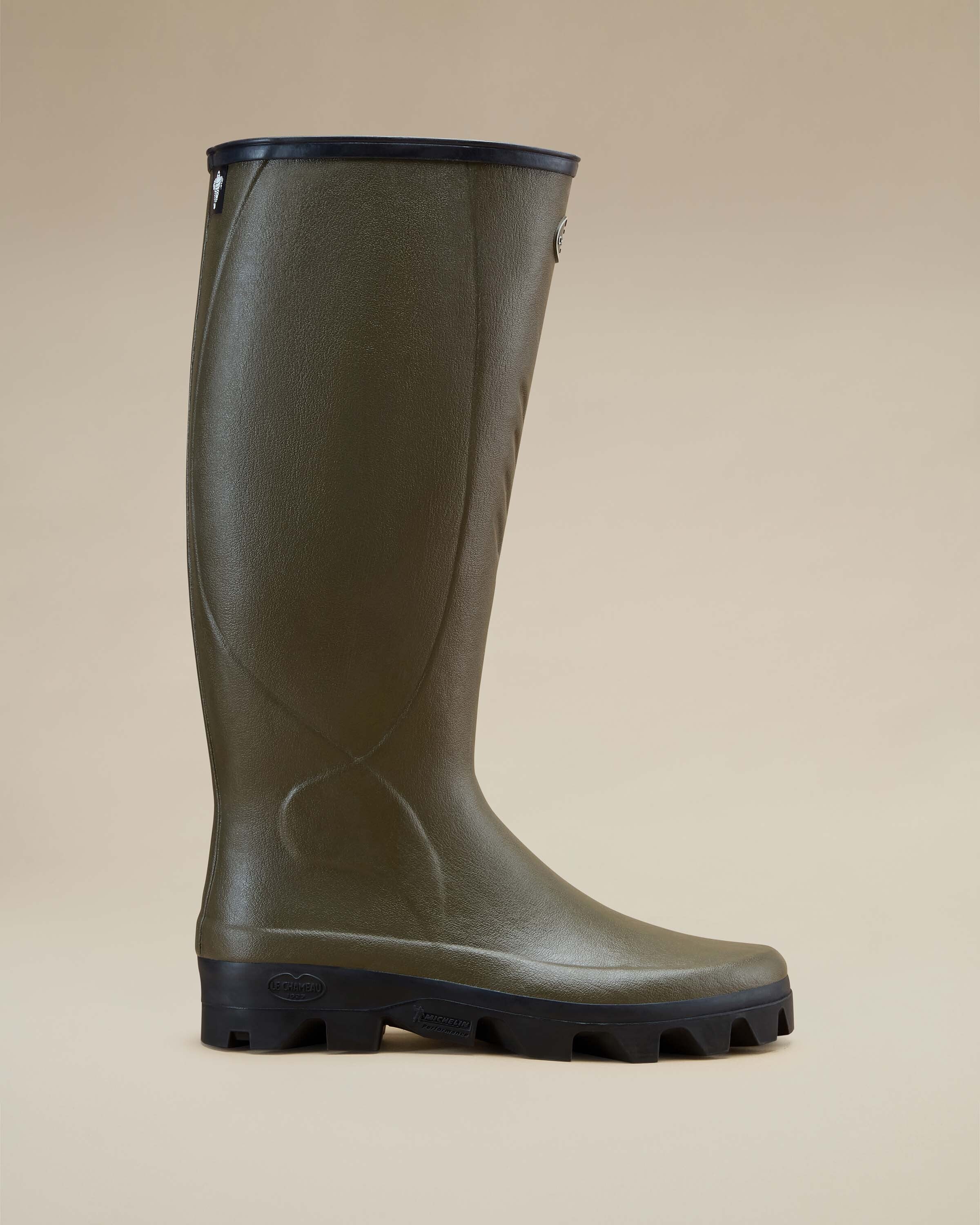 Men's Cérès Jersey Lined Wellington Boot - Chameau Green