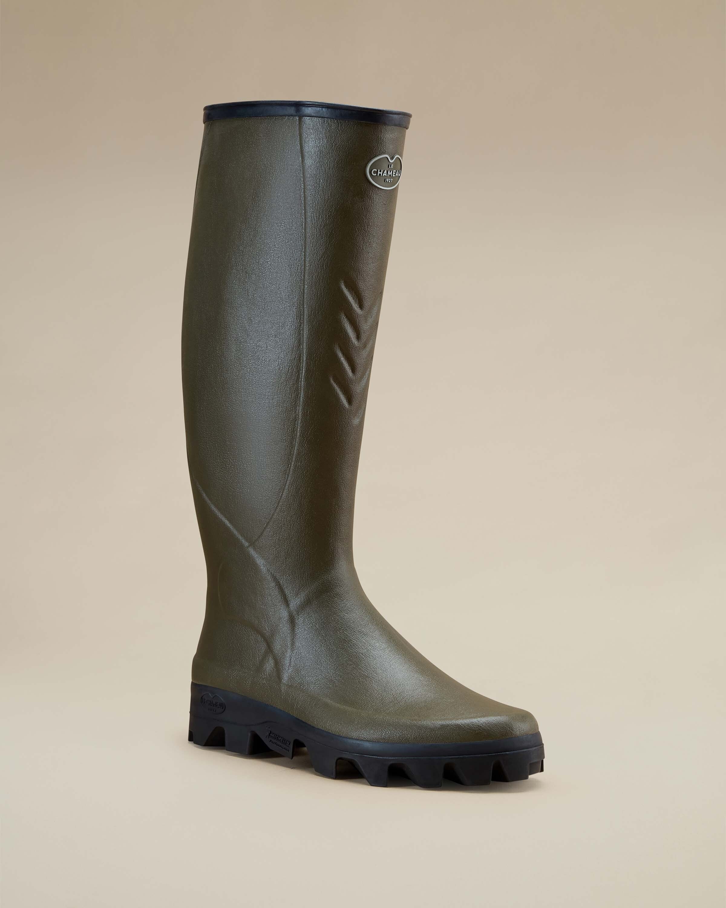 Men's Cérès Jersey Lined Wellington Boot - Chameau Green
