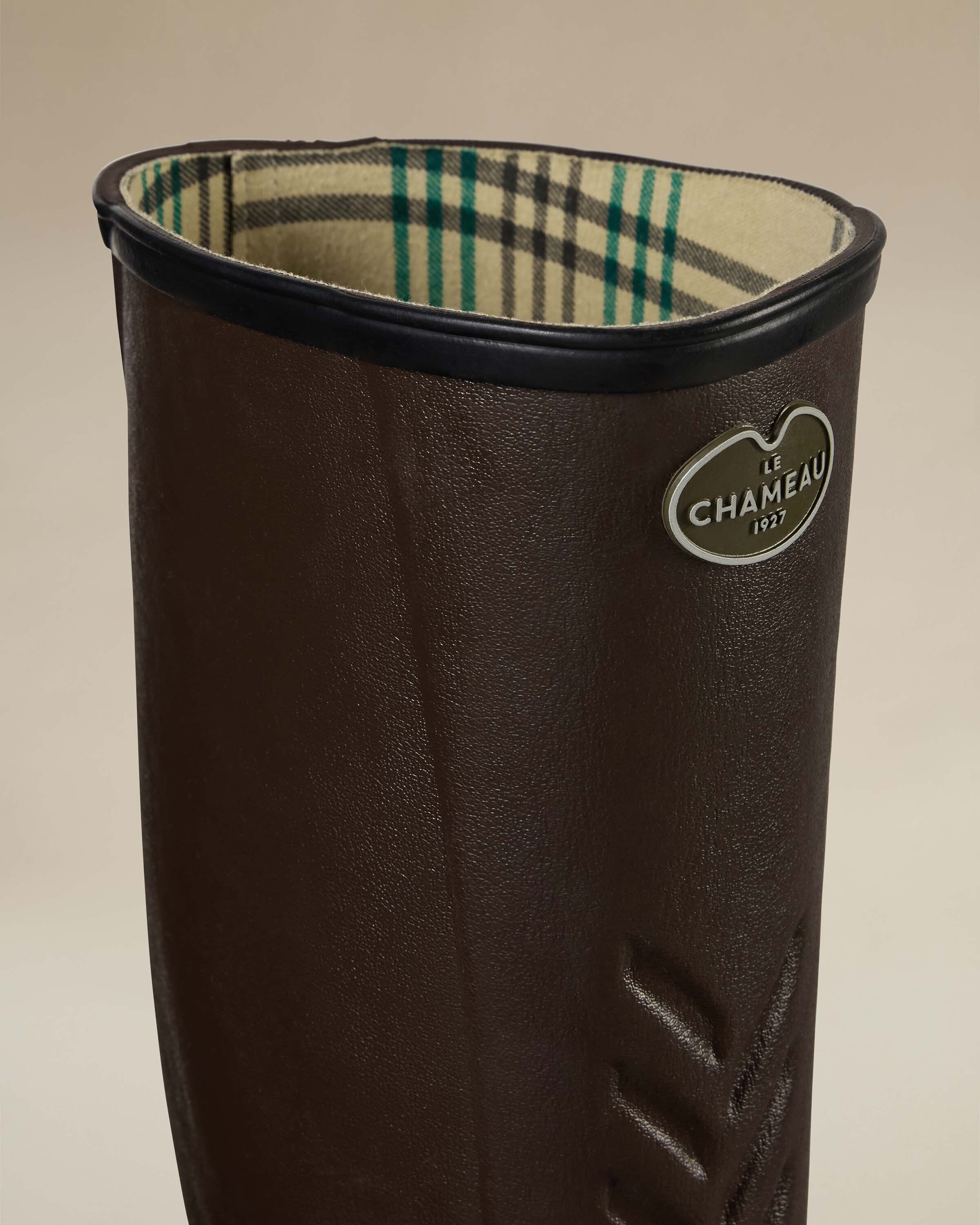 Men's Cérès Jersey Lined Wellington Boot - Dark Brown