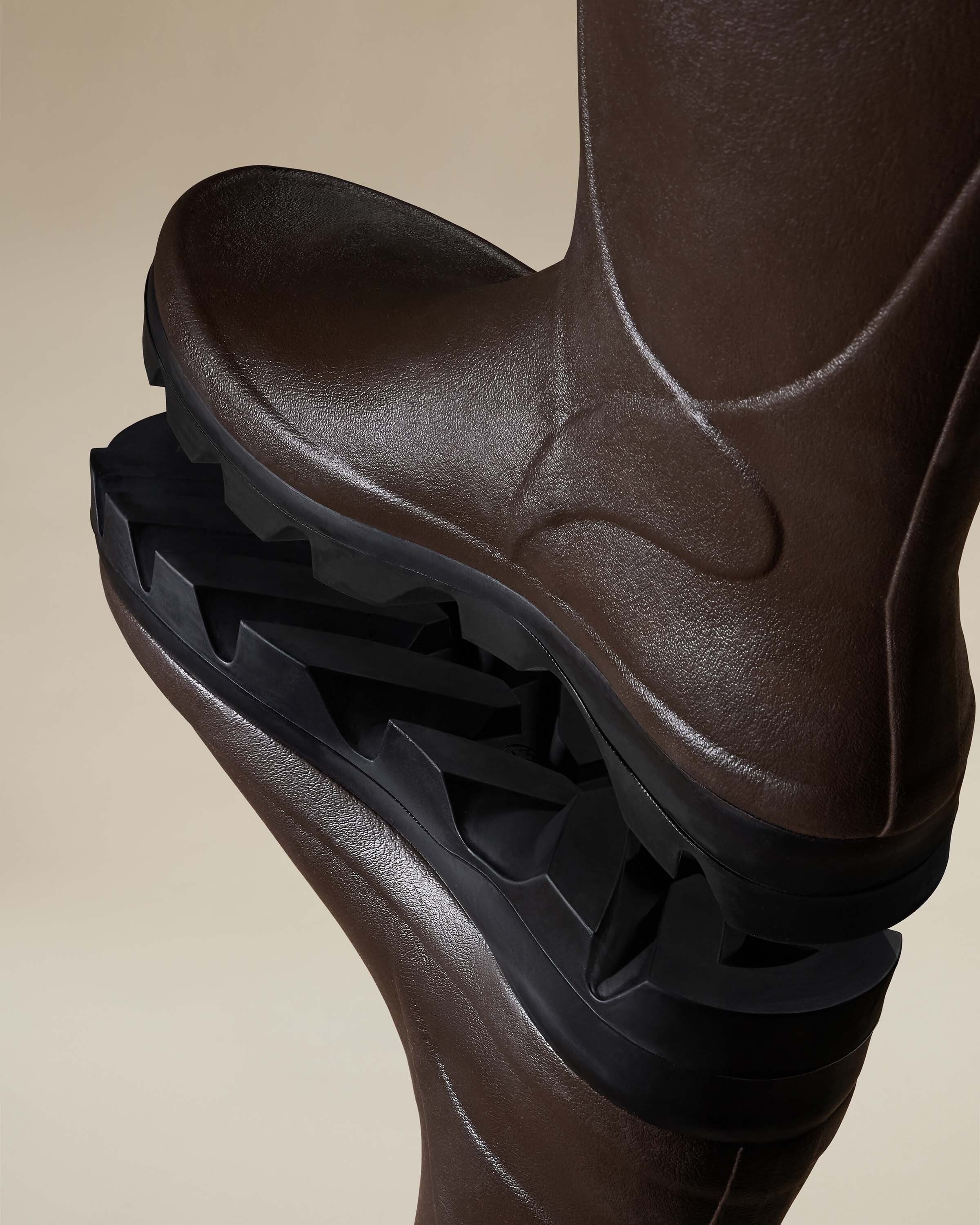 Men's Cérès Jersey Lined Wellington Boot - Dark Brown