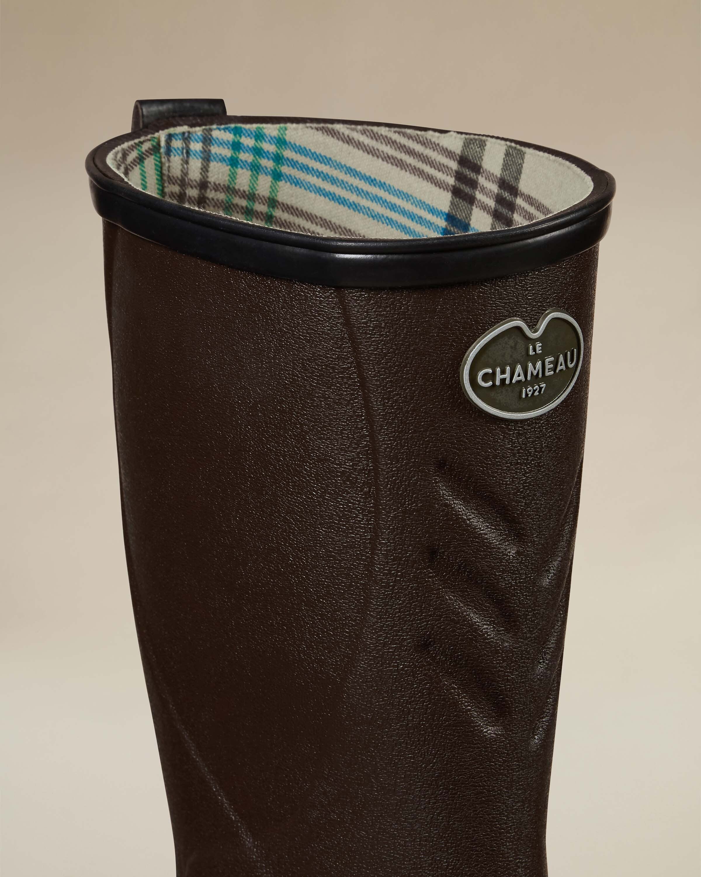 Men's Cérès Jersey Lined Short Wellington Boot - Dark Brown