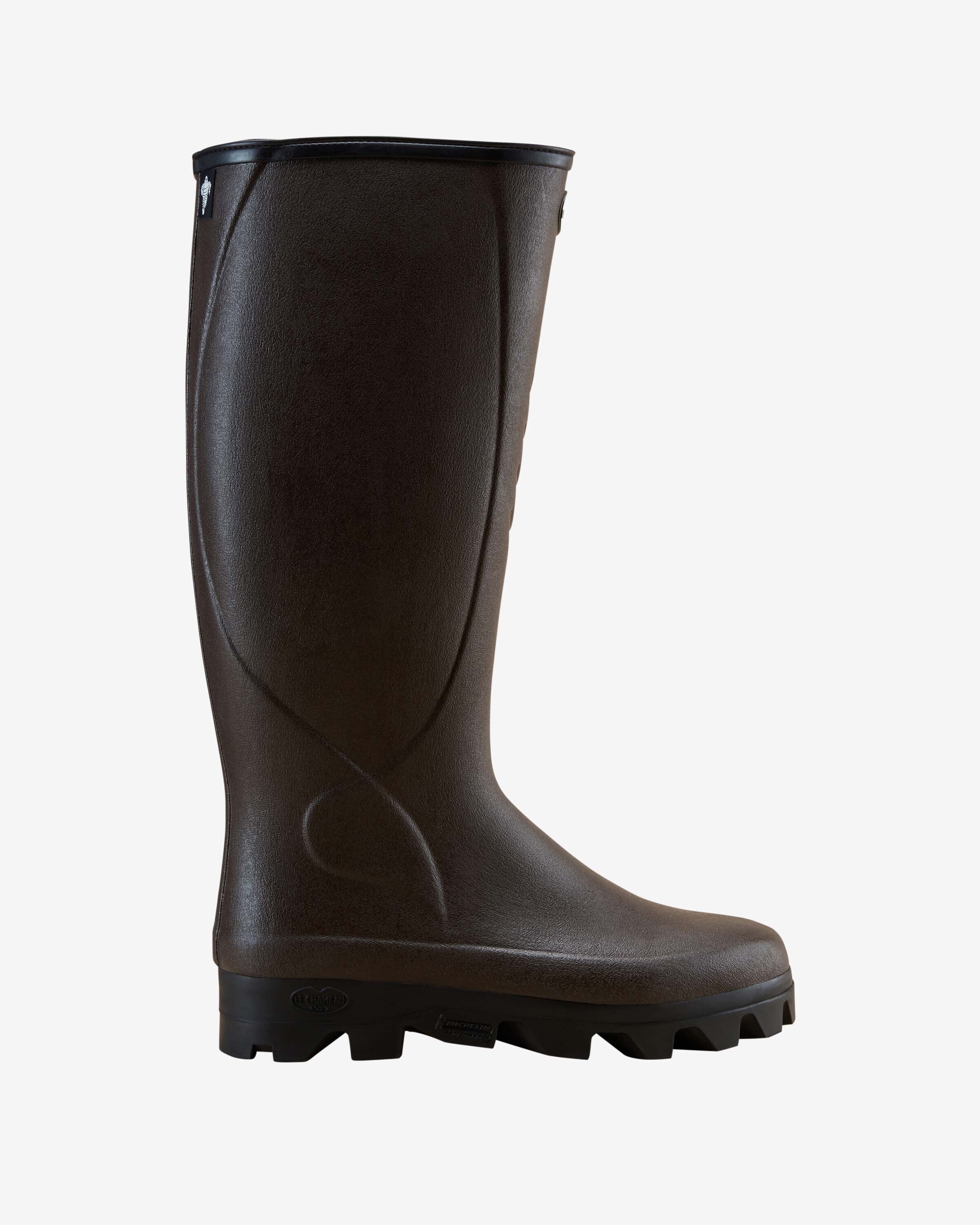 Men's Cérès Neoprene Lined Wellington Boot - Dark Brown