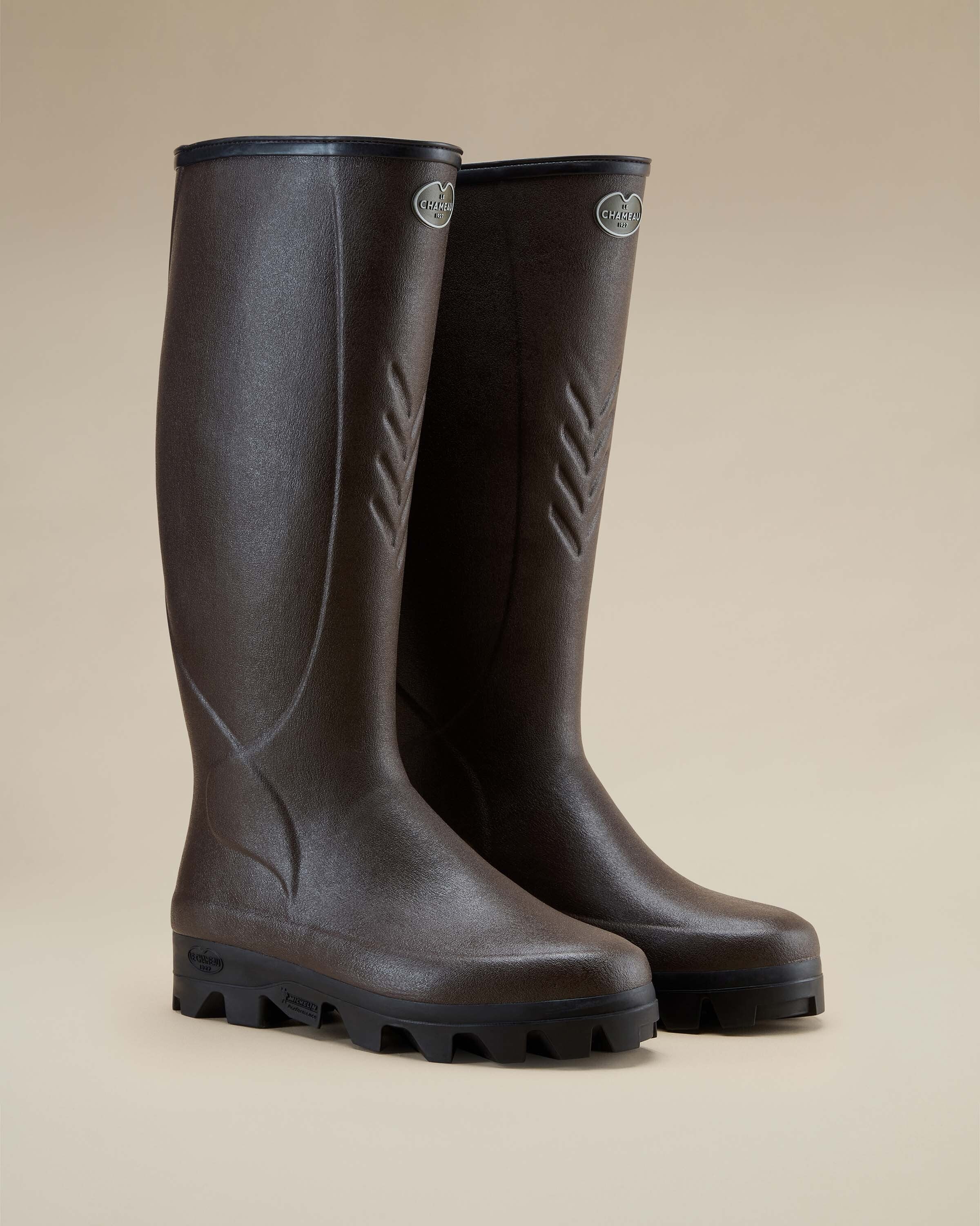 Men's Cérès Neoprene Lined Wellington Boot - Dark Brown