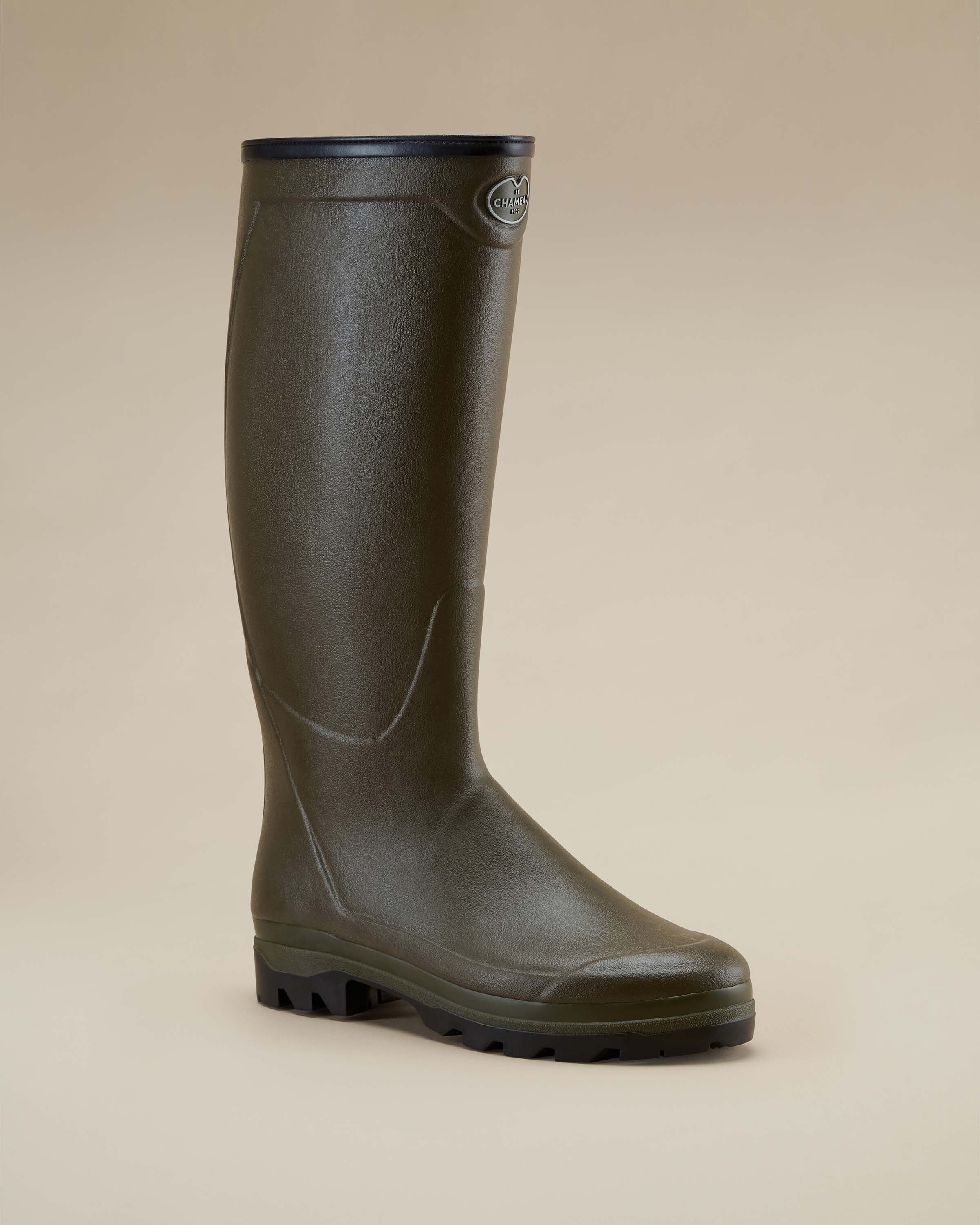 Men's Country Cross Neoprene Lined Wellington Boot - Chameau Green