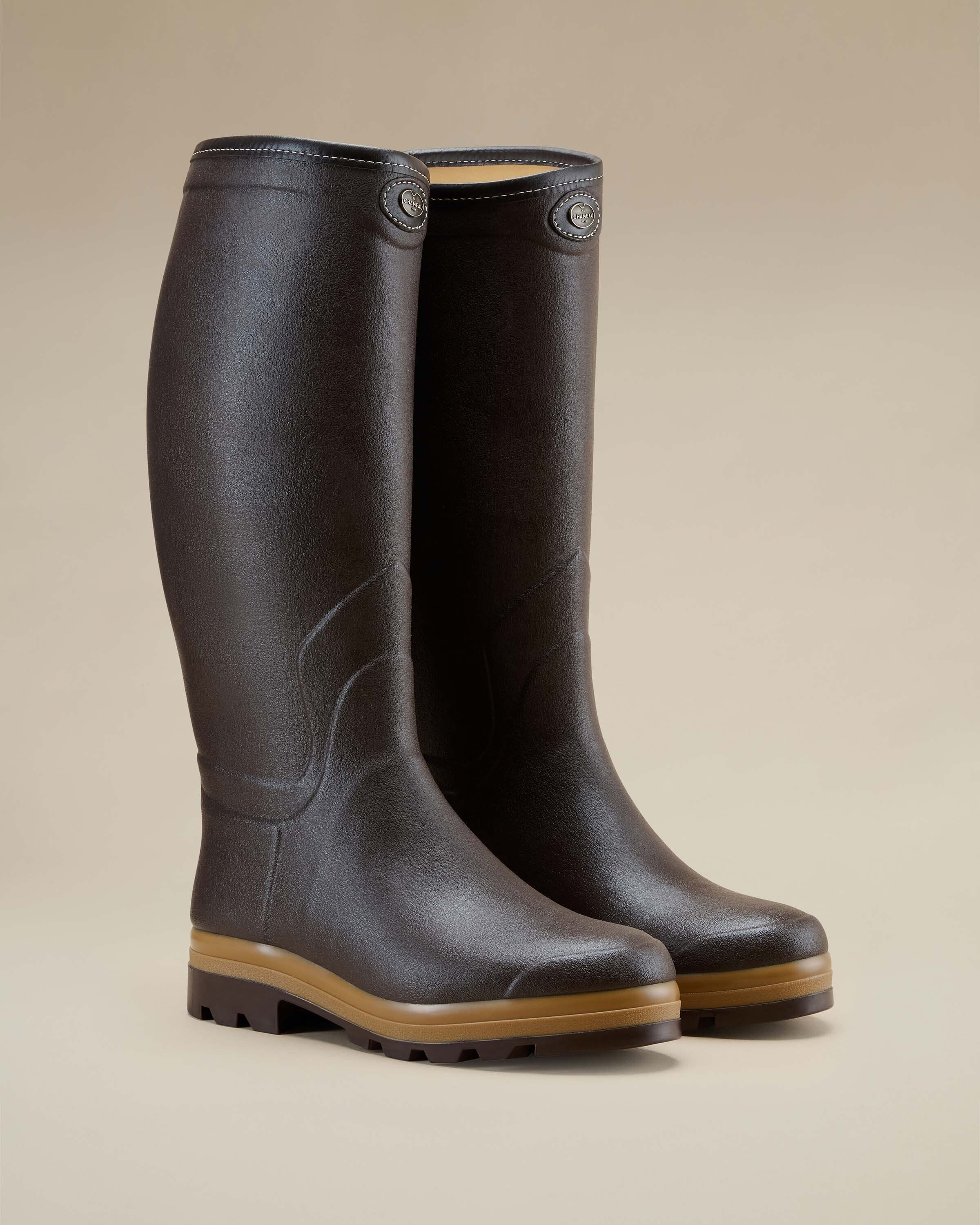 Men's Saint Hubert Heritage Leather Lined Wellington Boot - Dark Brown