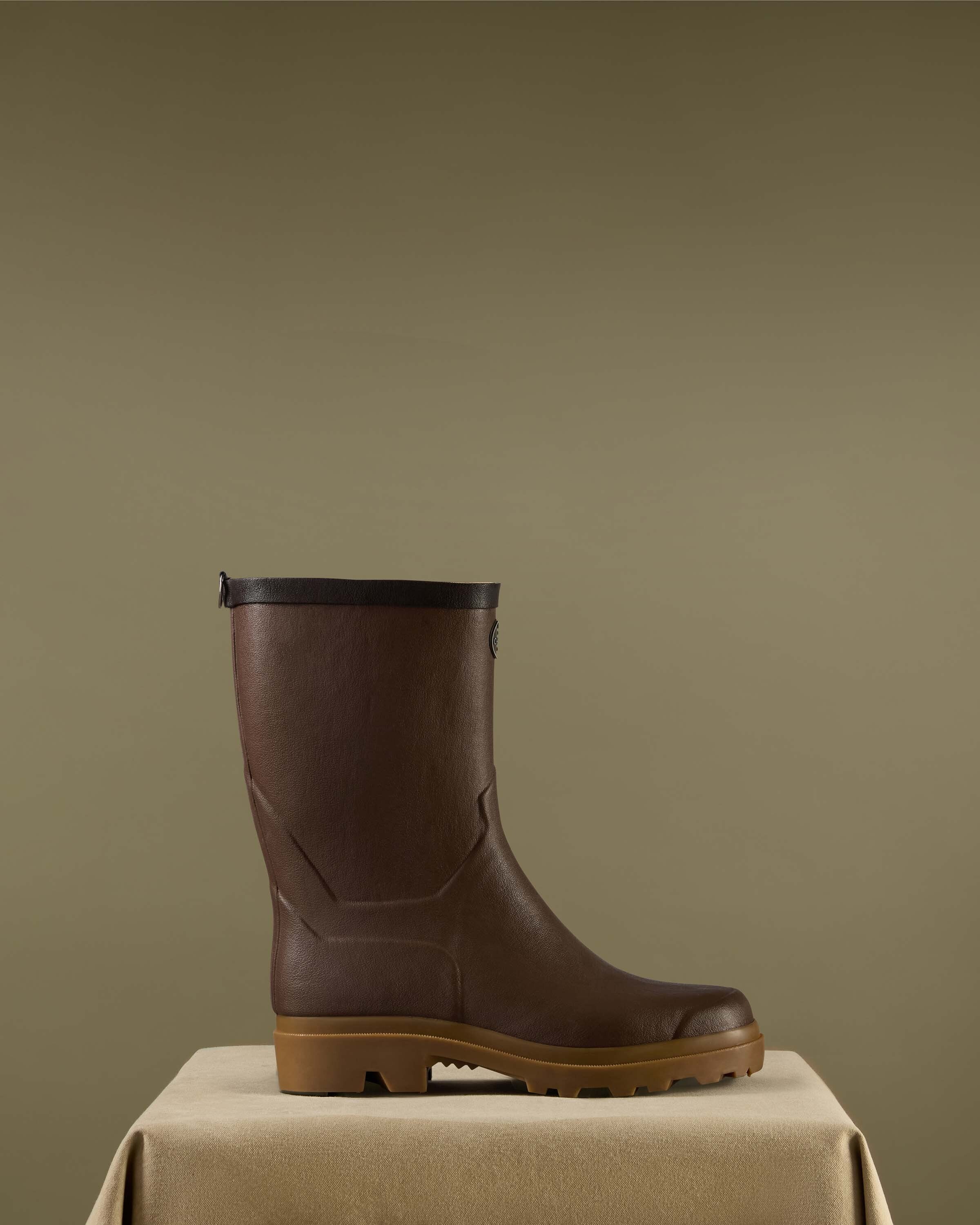 Men's Zermatt Leather Lined Short Wellington Boot - Brown