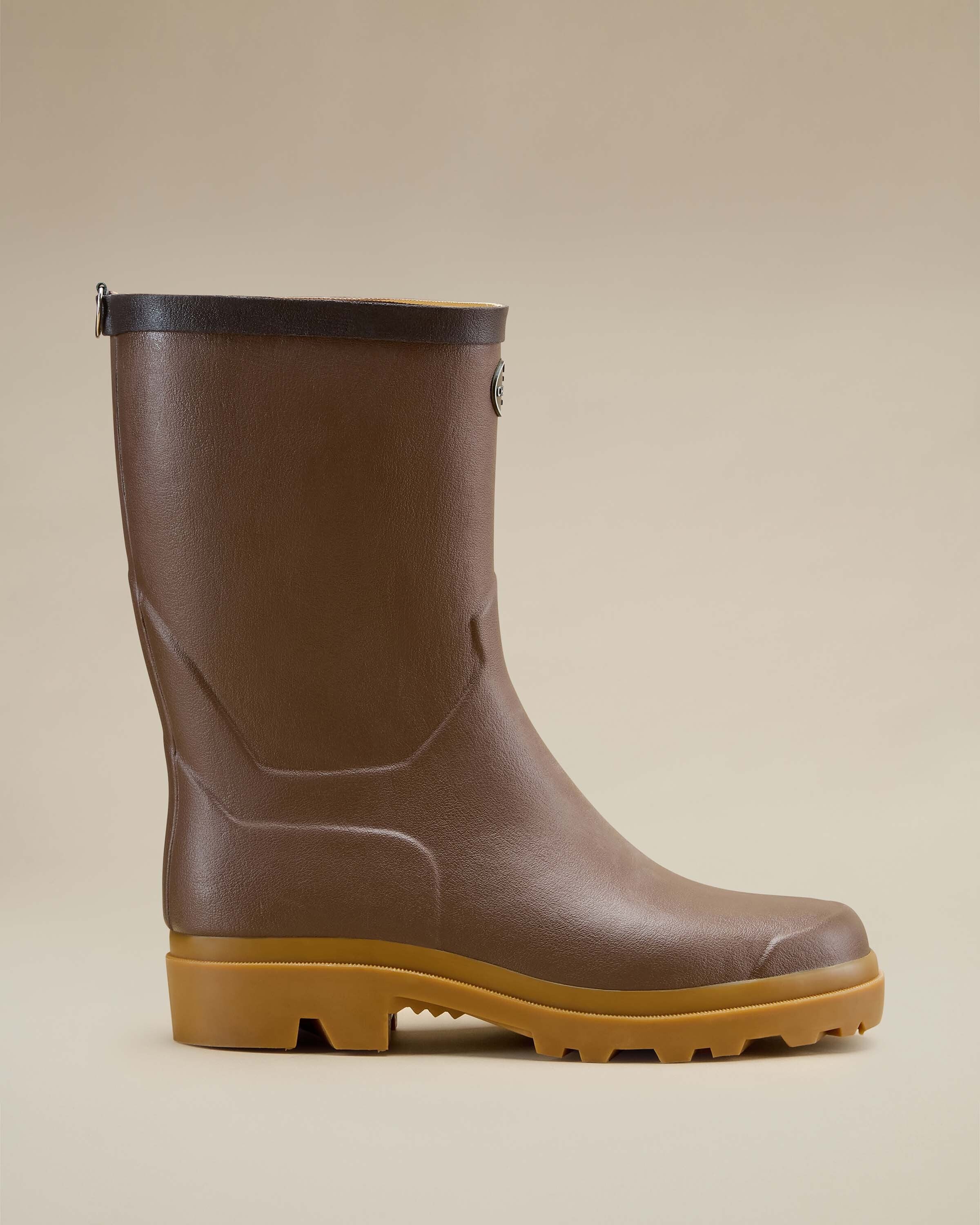 Men's Zermatt Leather Lined Short Wellington Boot - Brown
