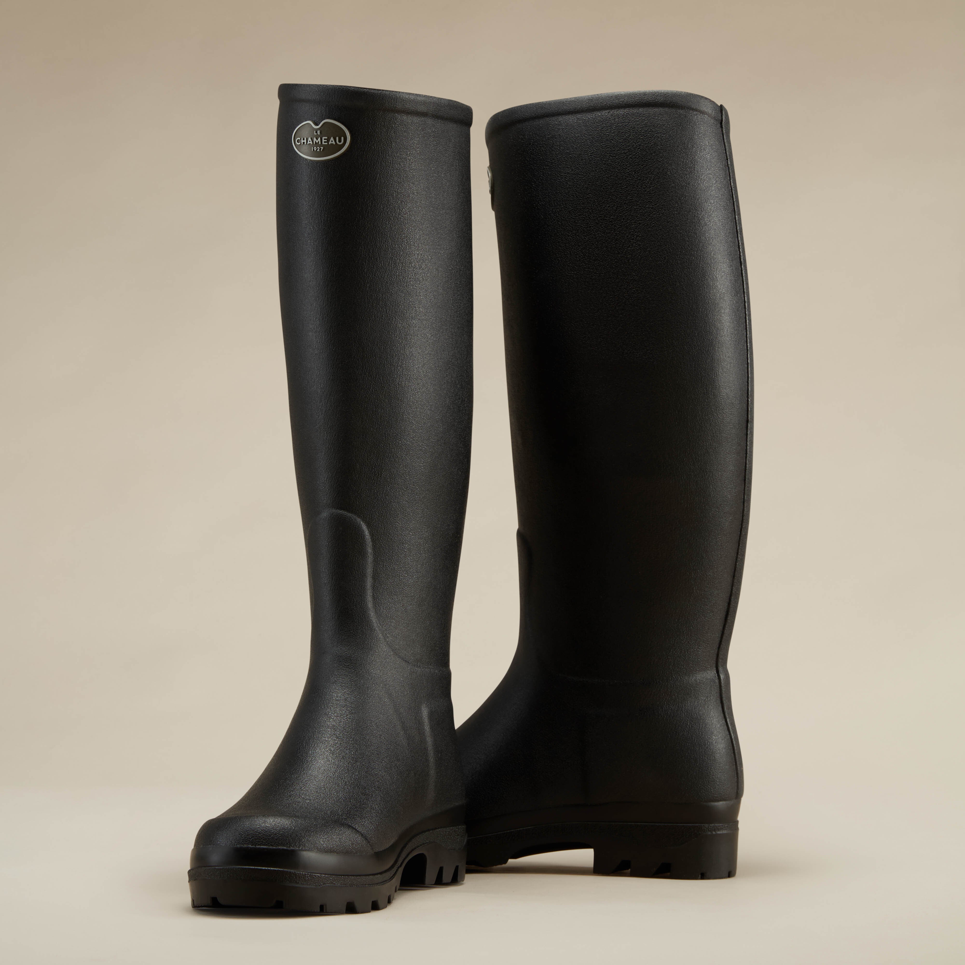 Saint Hubert Damen-Gummistiefel mit Lederfutter - Noir