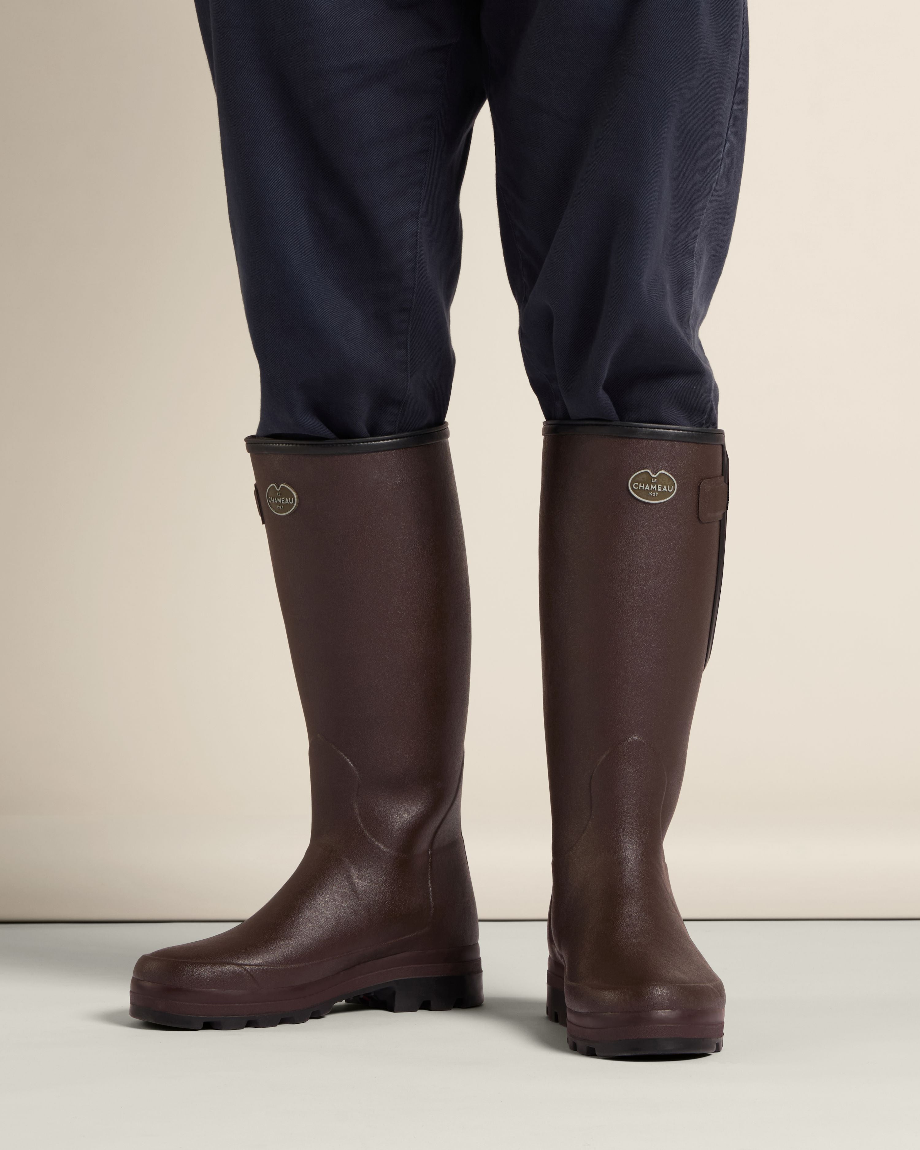 Men's Vierzonord Neoprene Lined Wellington Boot - Dark Brown