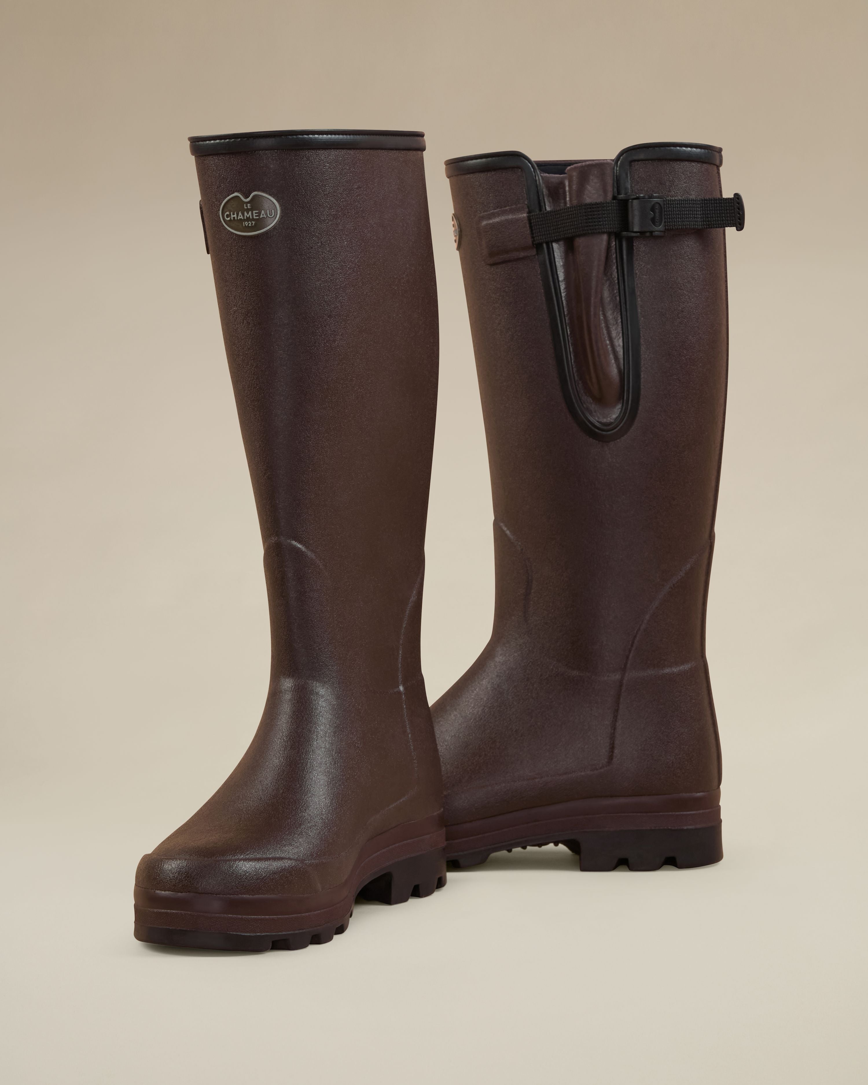 Men's Vierzonord Neoprene Lined Wellington Boot - Dark Brown