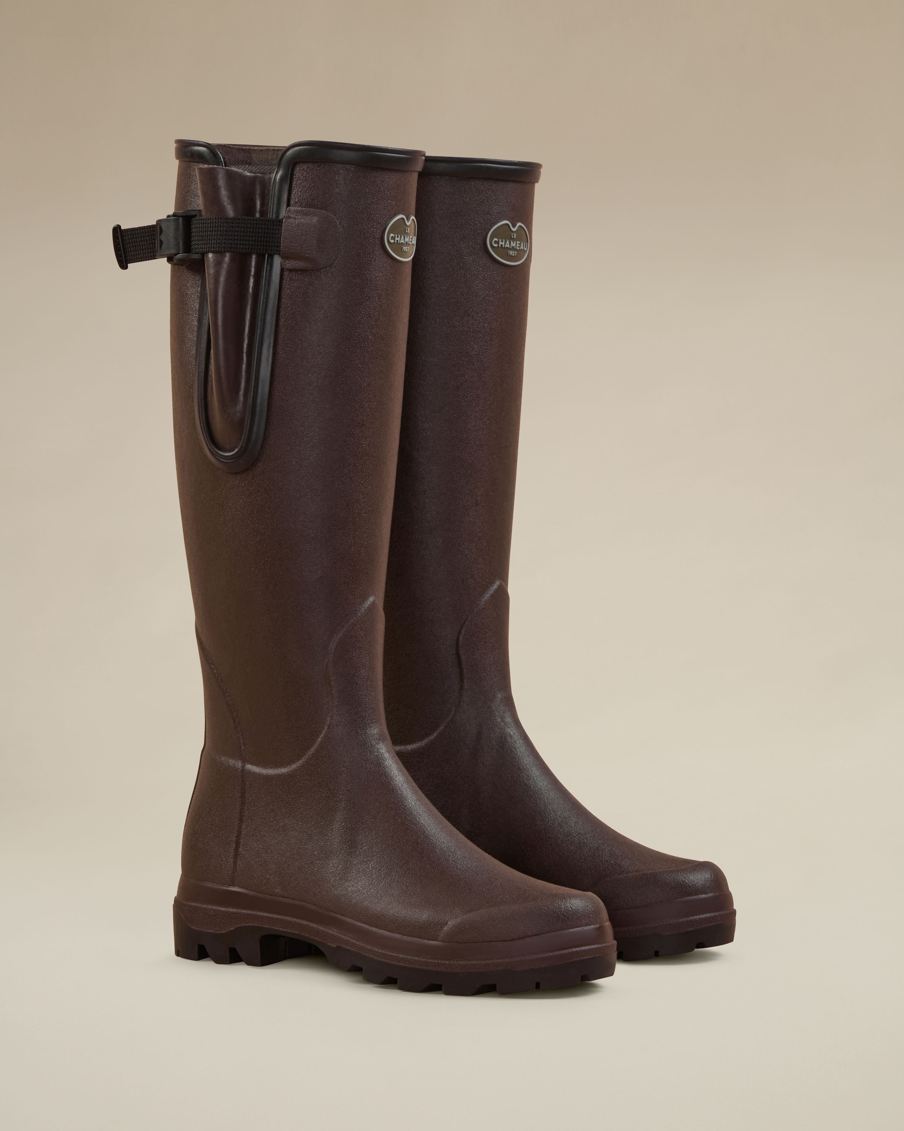 Women's Vierzon Héritage Jersey Lined Wellington Boot - Dark Brown
