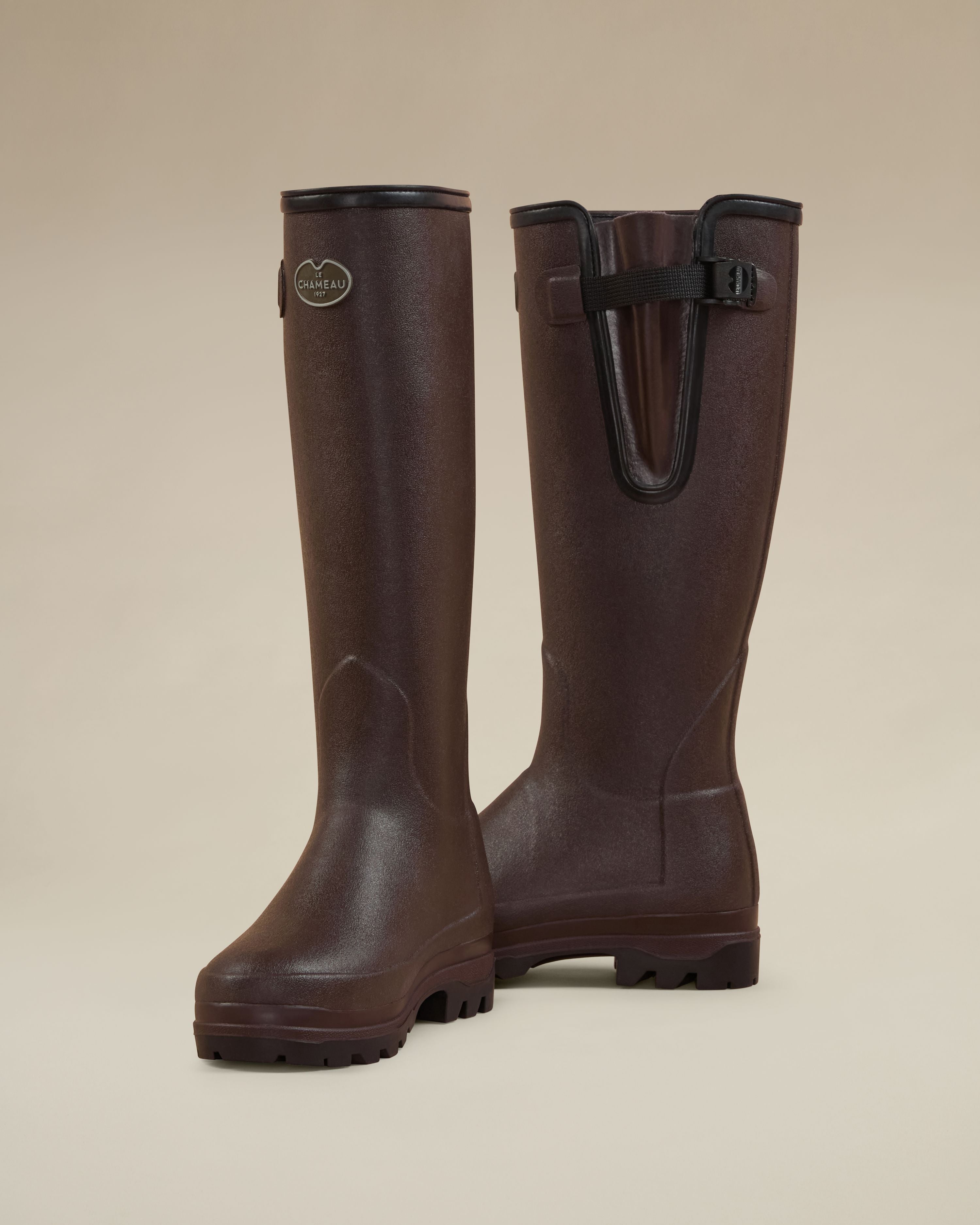 Women's Vierzonord Neoprene Lined Wellington Boot - Dark Brown
