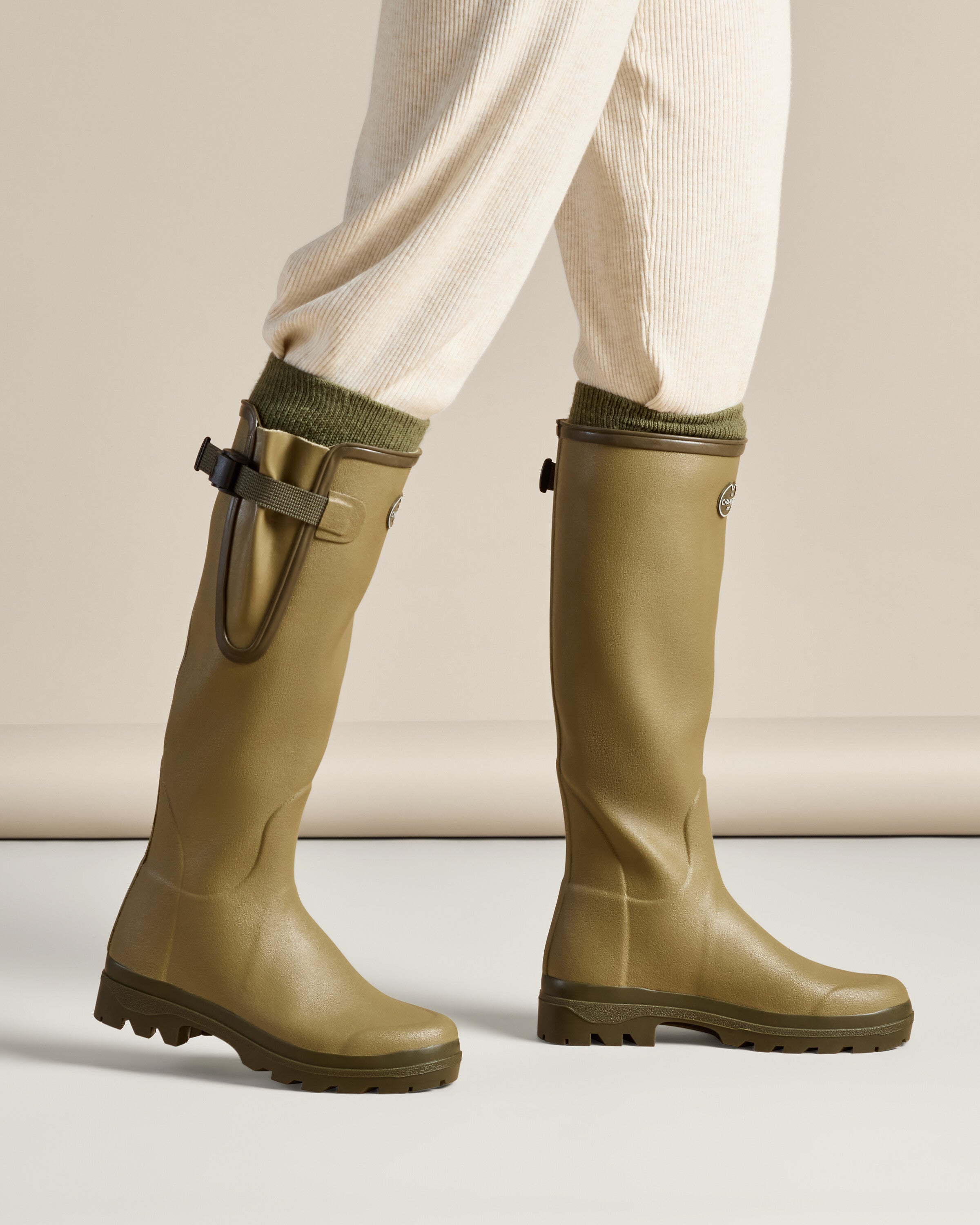 Women's Vierzon Jersey Lined Wellington Boot Green | Le Chameau