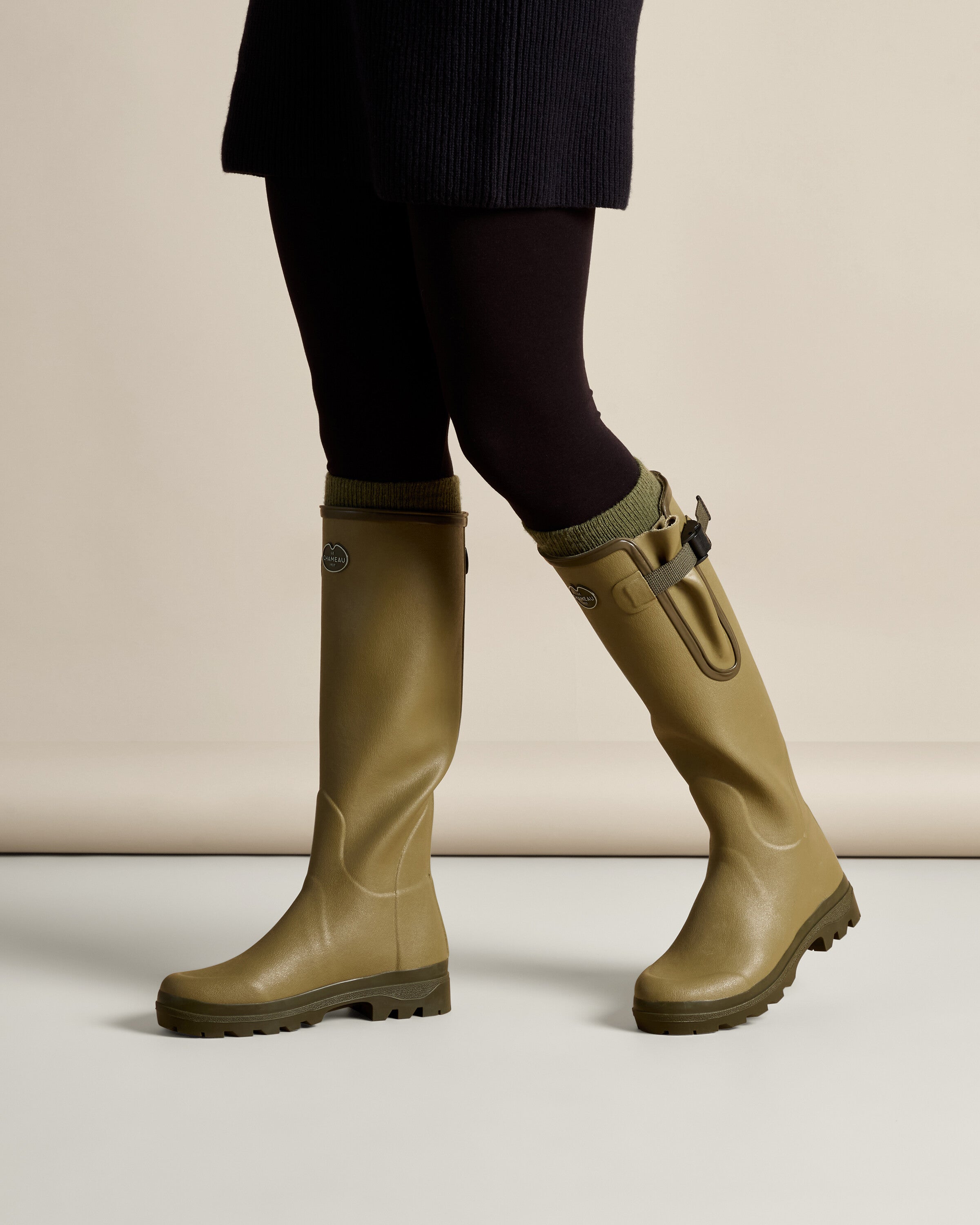 Women's Vierzon Jersey Lined Wellington Boot Green | Le Chameau
