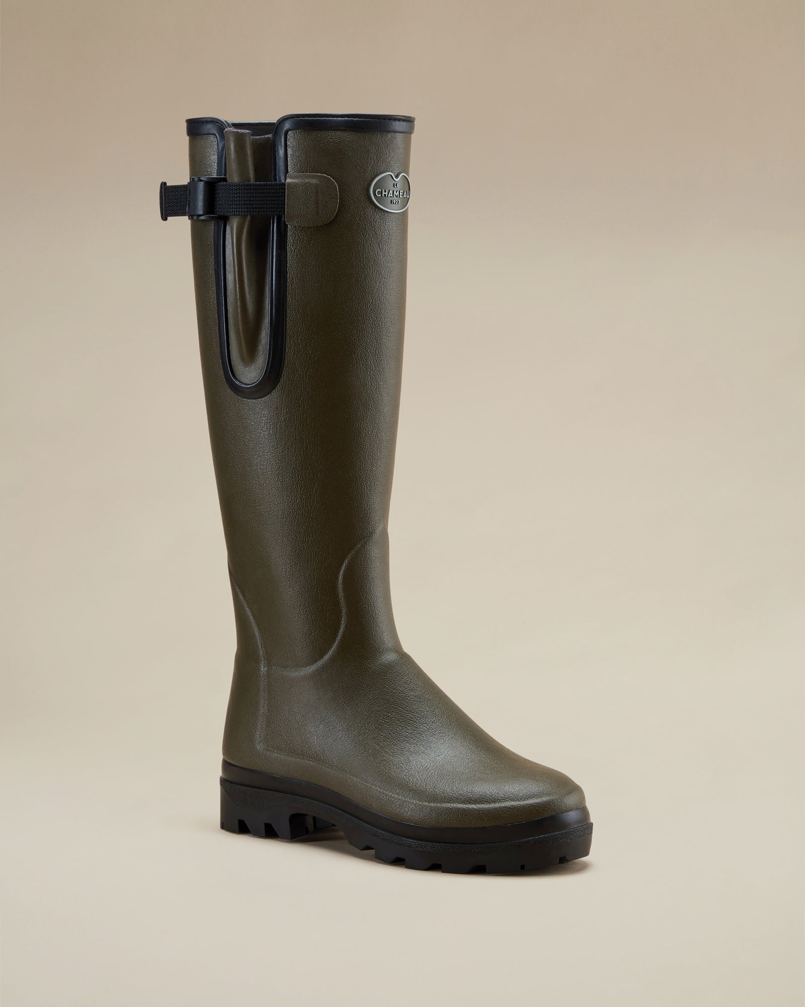 【297】レディース　レイン　ラバーブーツLE CHAMEAU ４０ Women's Vierzonord Neoprene Lined Wellington Boot Dark Chameau