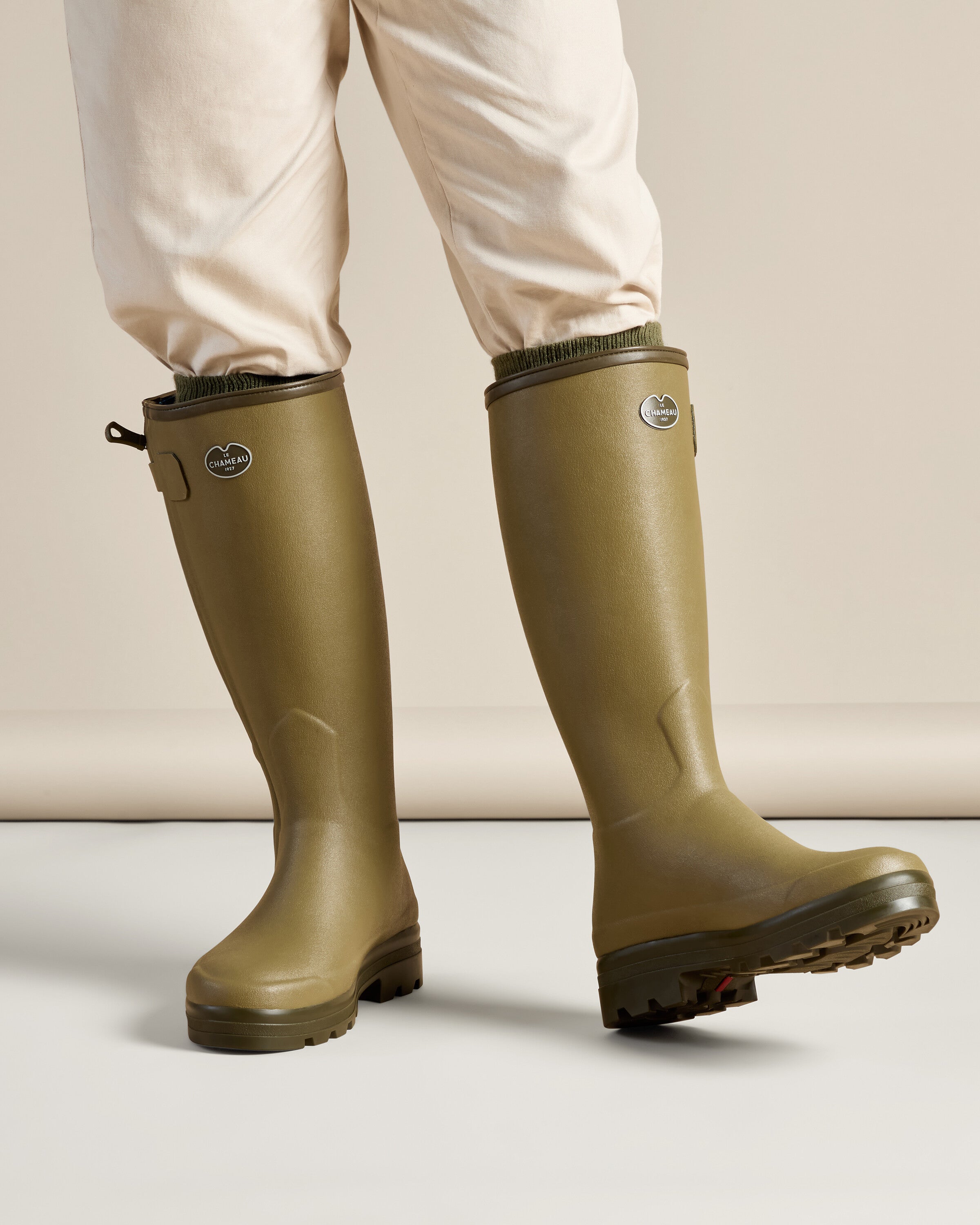 Chasseur Calandre 20cm3ℓ Men's Chasseur Neoprene Lined Wellington Boot Green | Le Chameau