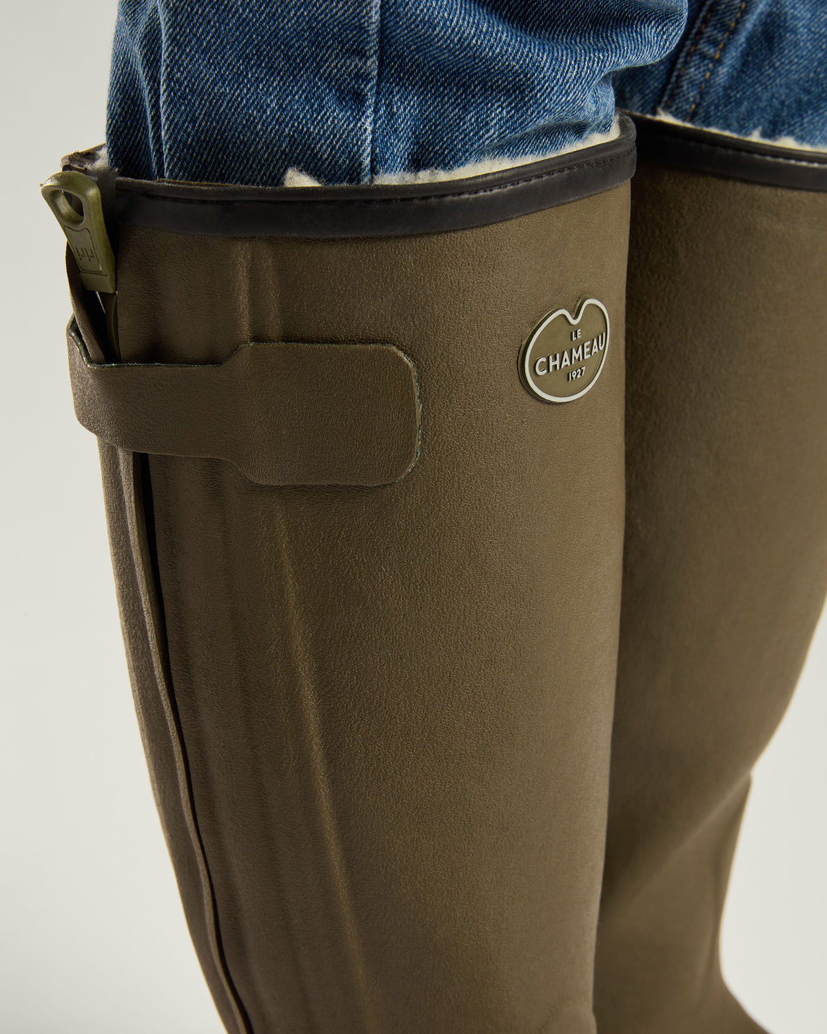 Men's Chasseur Wool Lined Wellington Boot - Chameau Green
