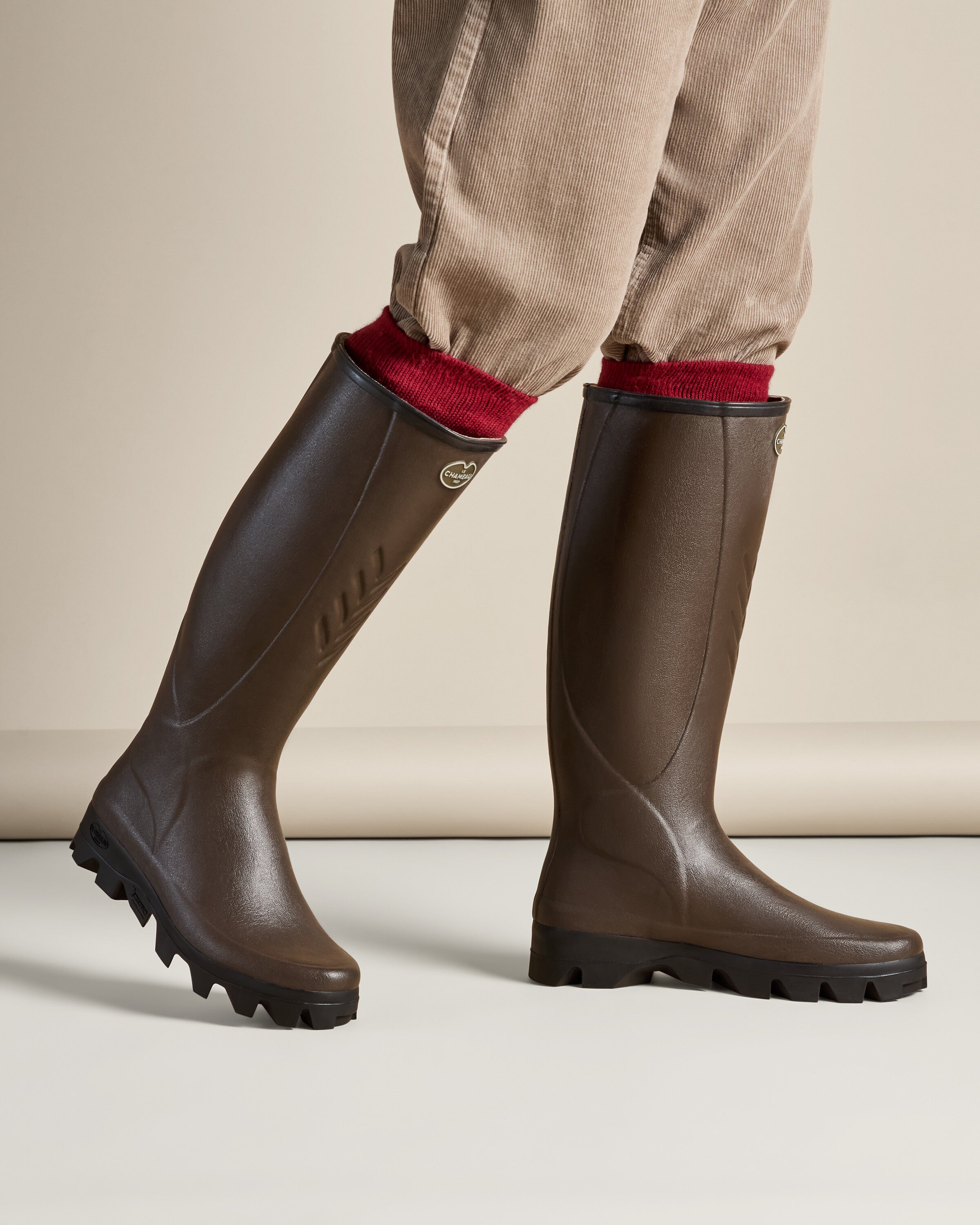 Men's Cérès Jersey Lined Wellington Boot Brown | Le Chameau