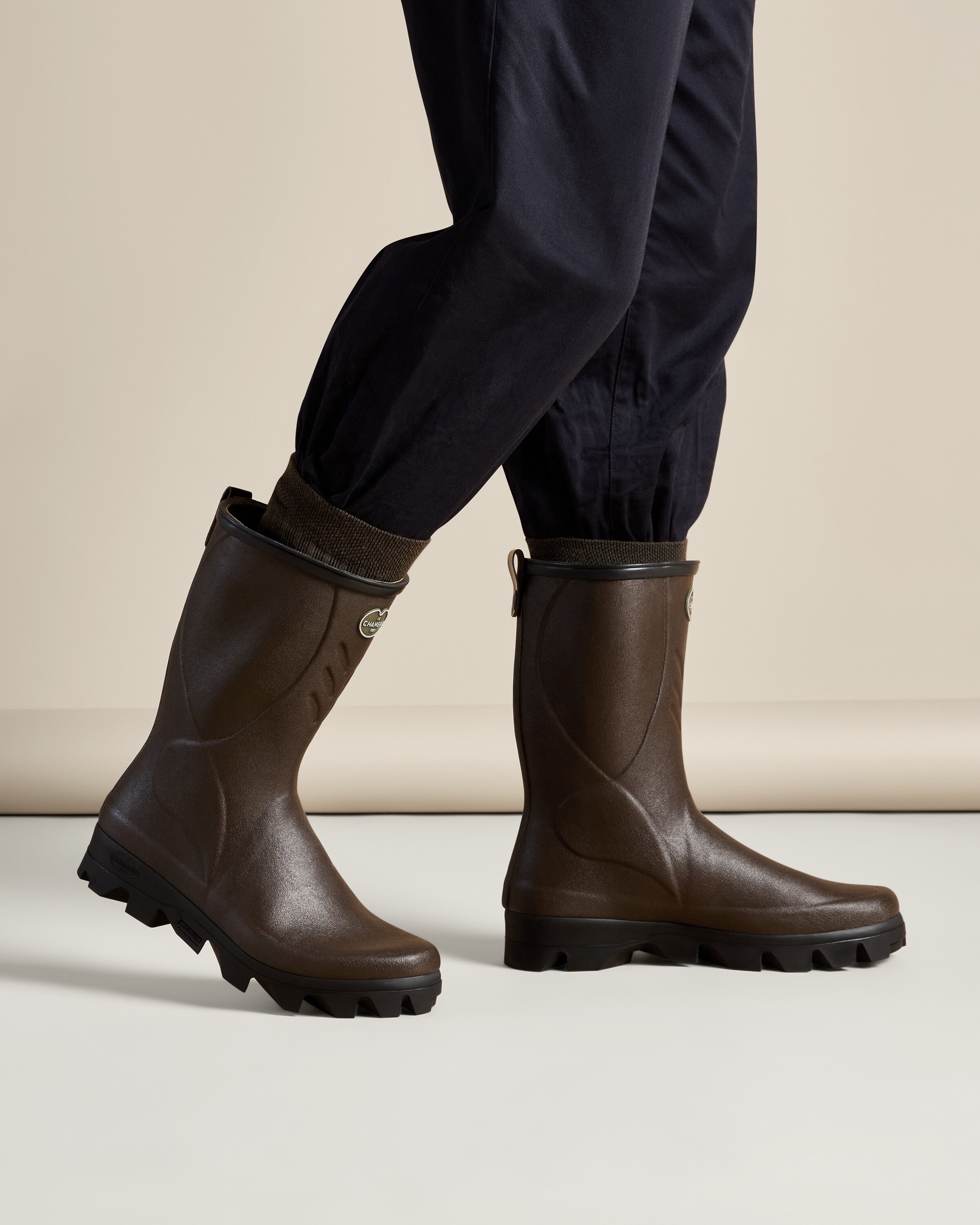 Men's Cérès Jersey Lined Short Wellington Boot Brown | Le Chameau