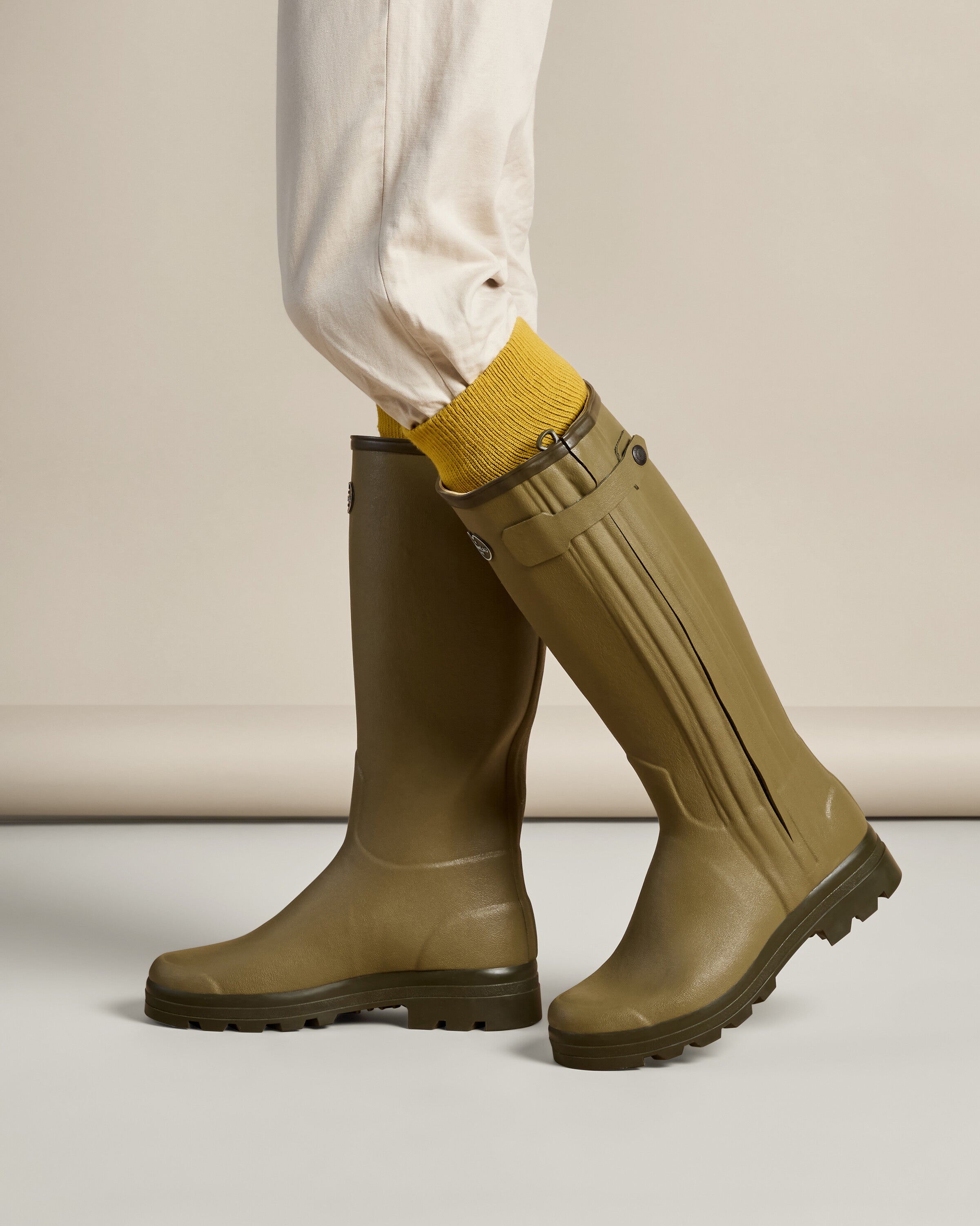 Men's Chasseur Leather Lined Wellington Boot Green | Le Chameau