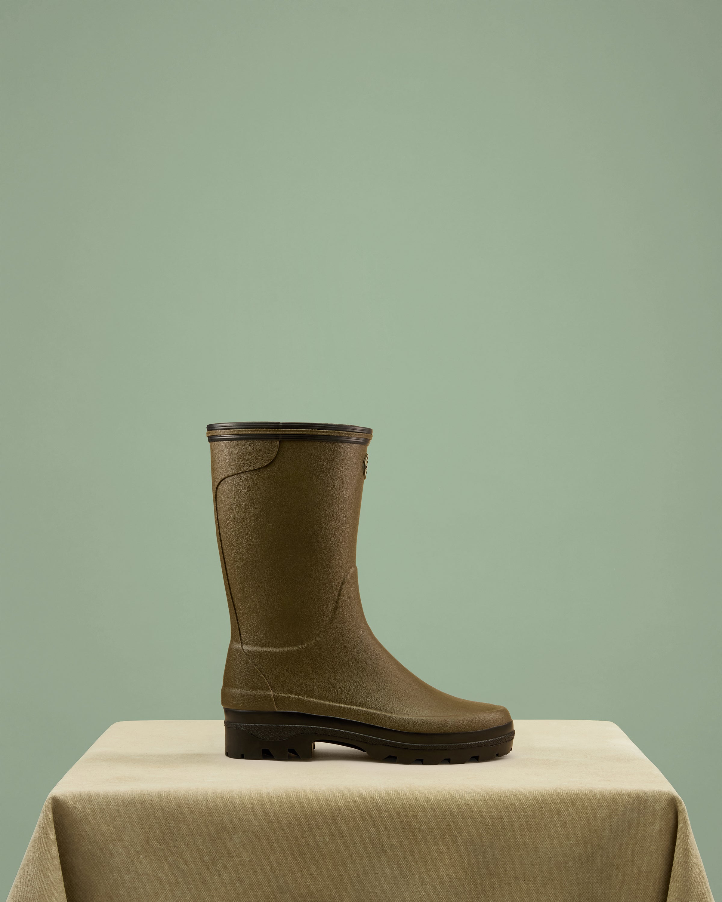 Giverny Damen-Gummistiefel mit Jerseyfutter - Kurzmodell - Vert Chameau