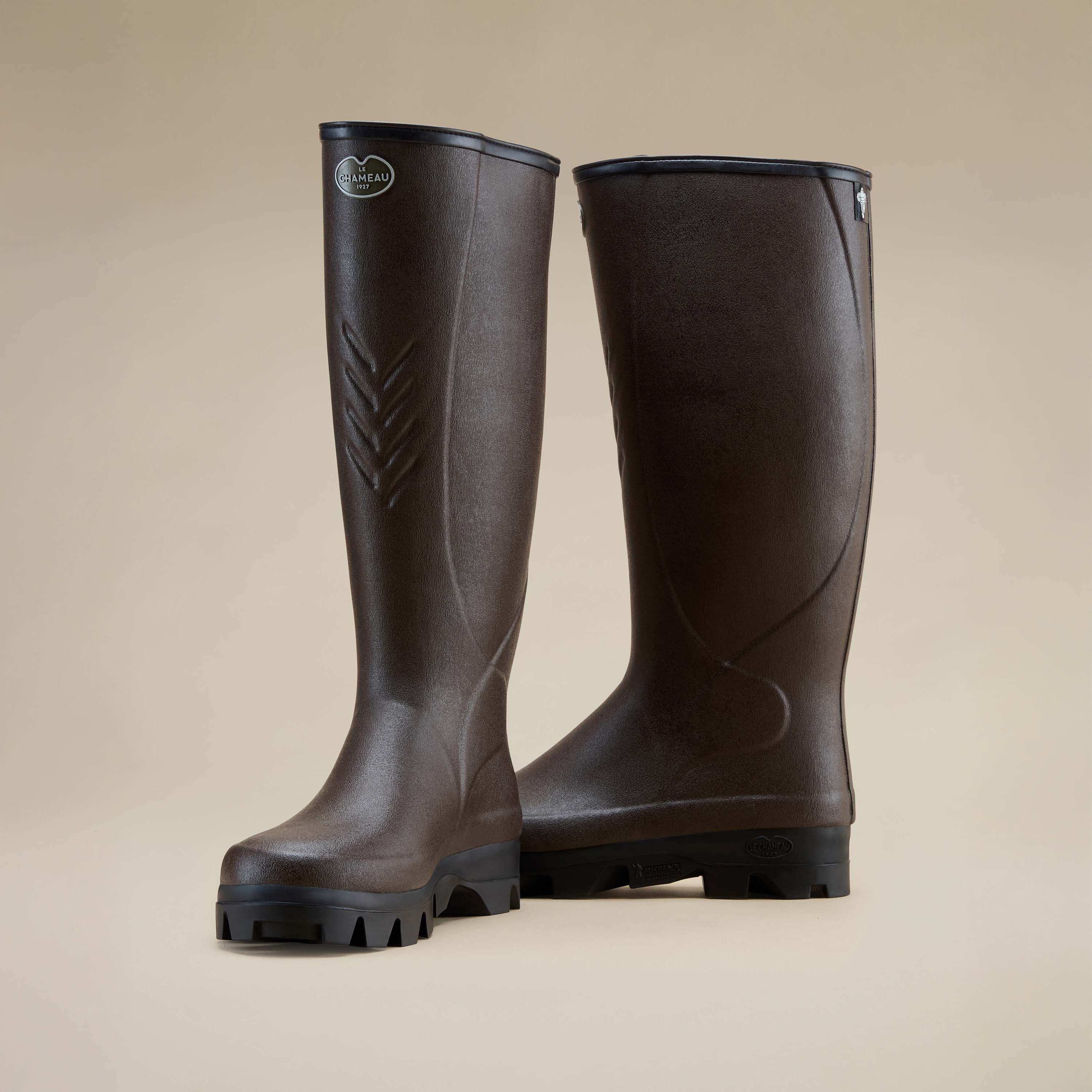 Men's Cérès Neoprene Lined Wellington Boot - Dark Brown