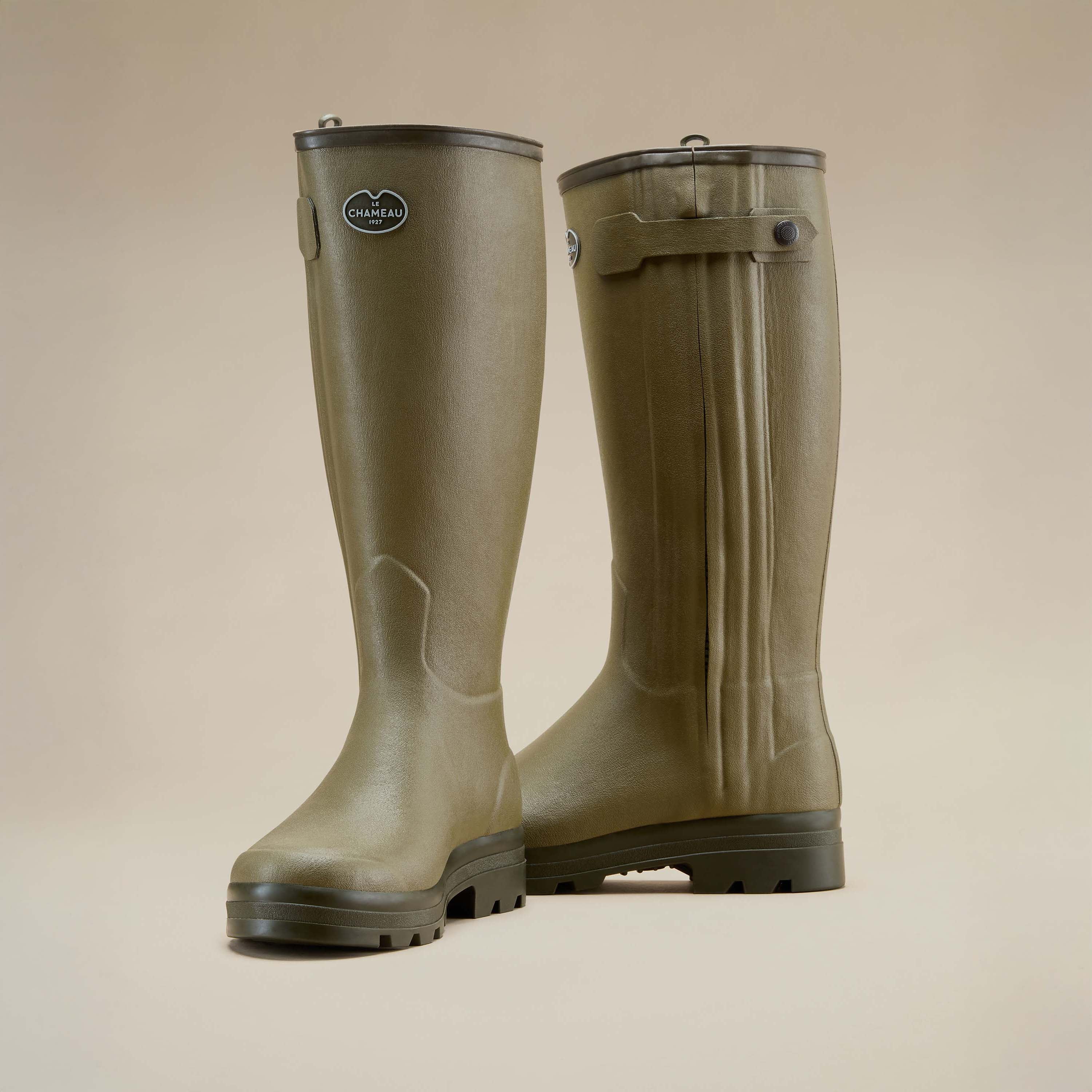 Chasseur Herren-Gummistiefel mit Lederfutter - Vert Vierzon