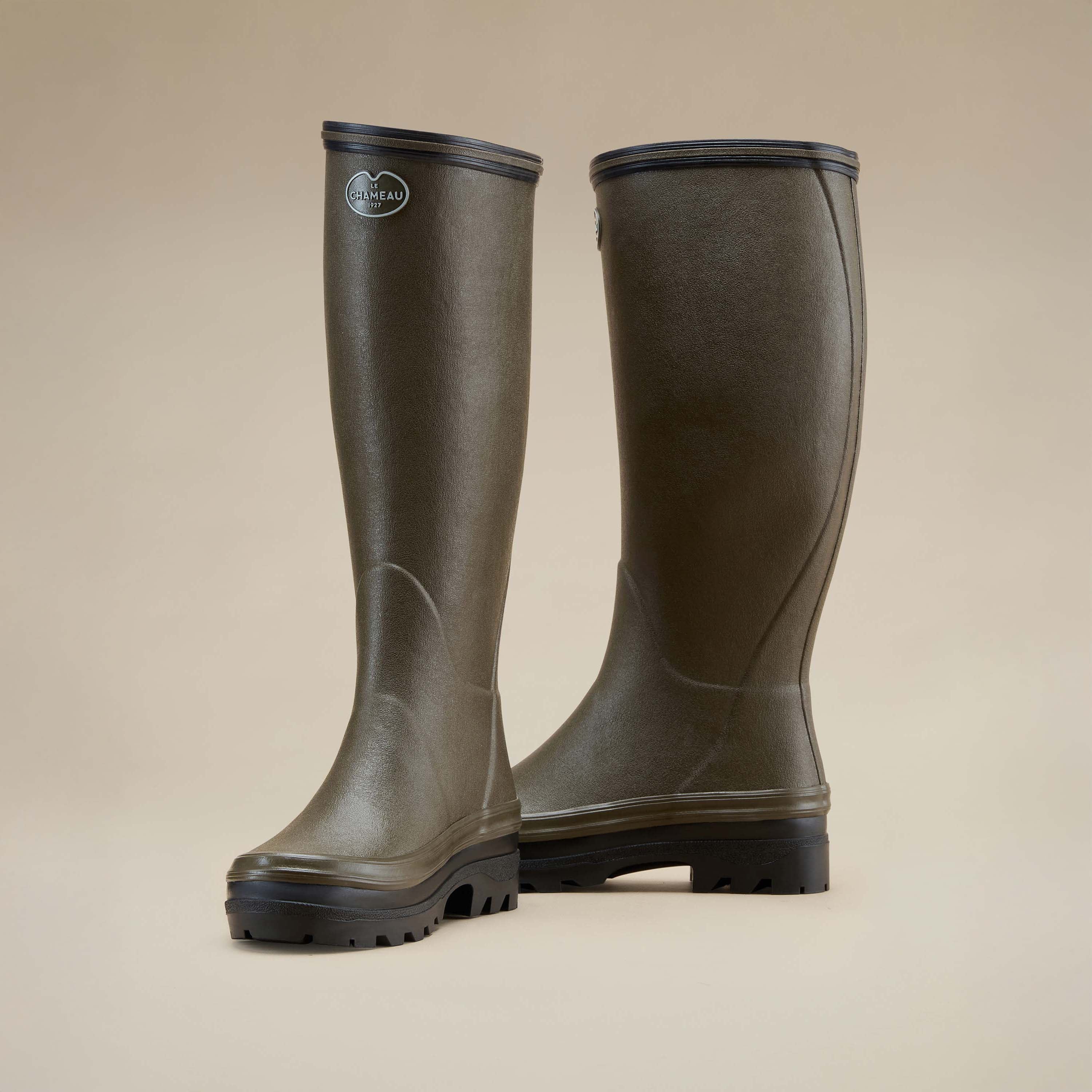 Women's Giverny Jersey Lined Wellington Boot - Chameau Green